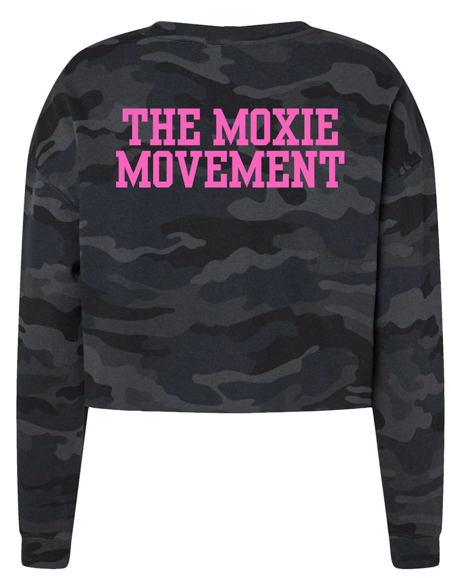 Moxie Women's Lightweight Crop Crewneck Sweatshirt - Black Camo