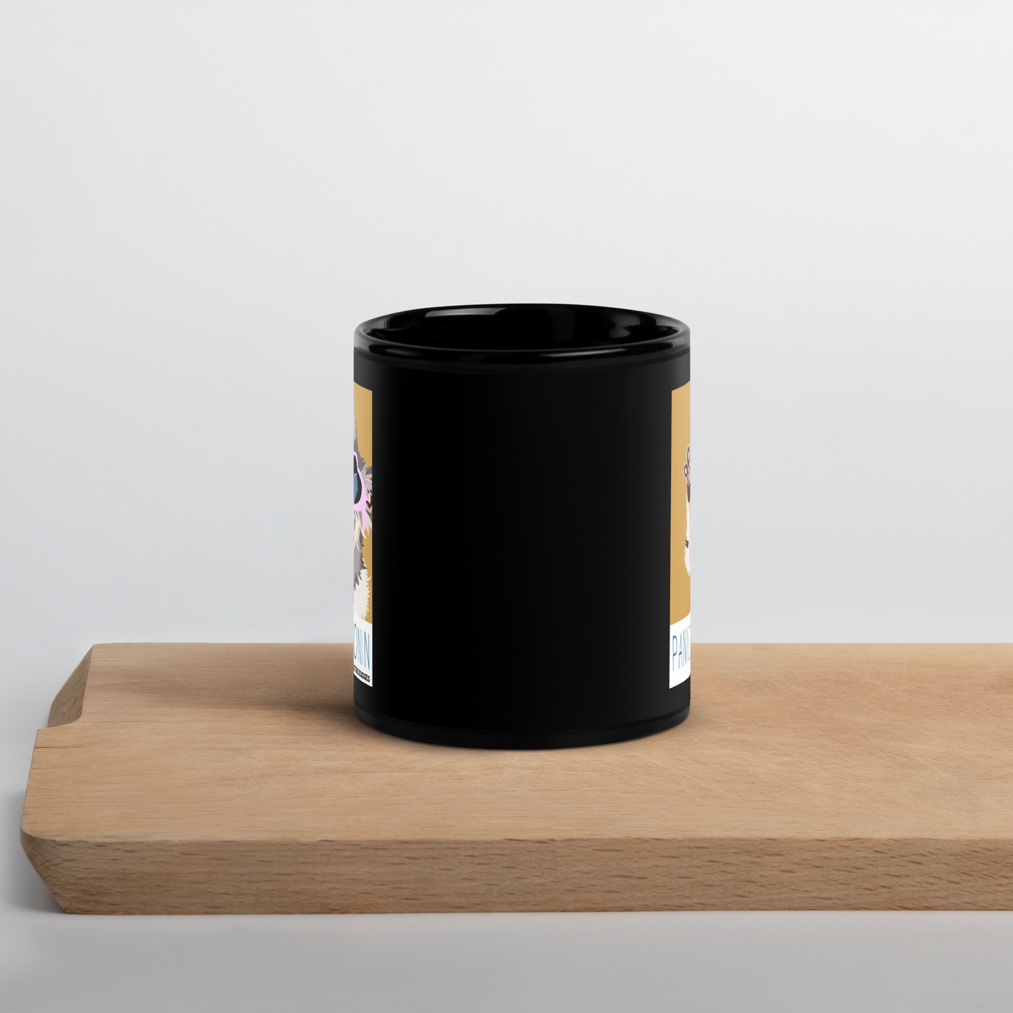Panic & Serotonin - Black Glossy Mug