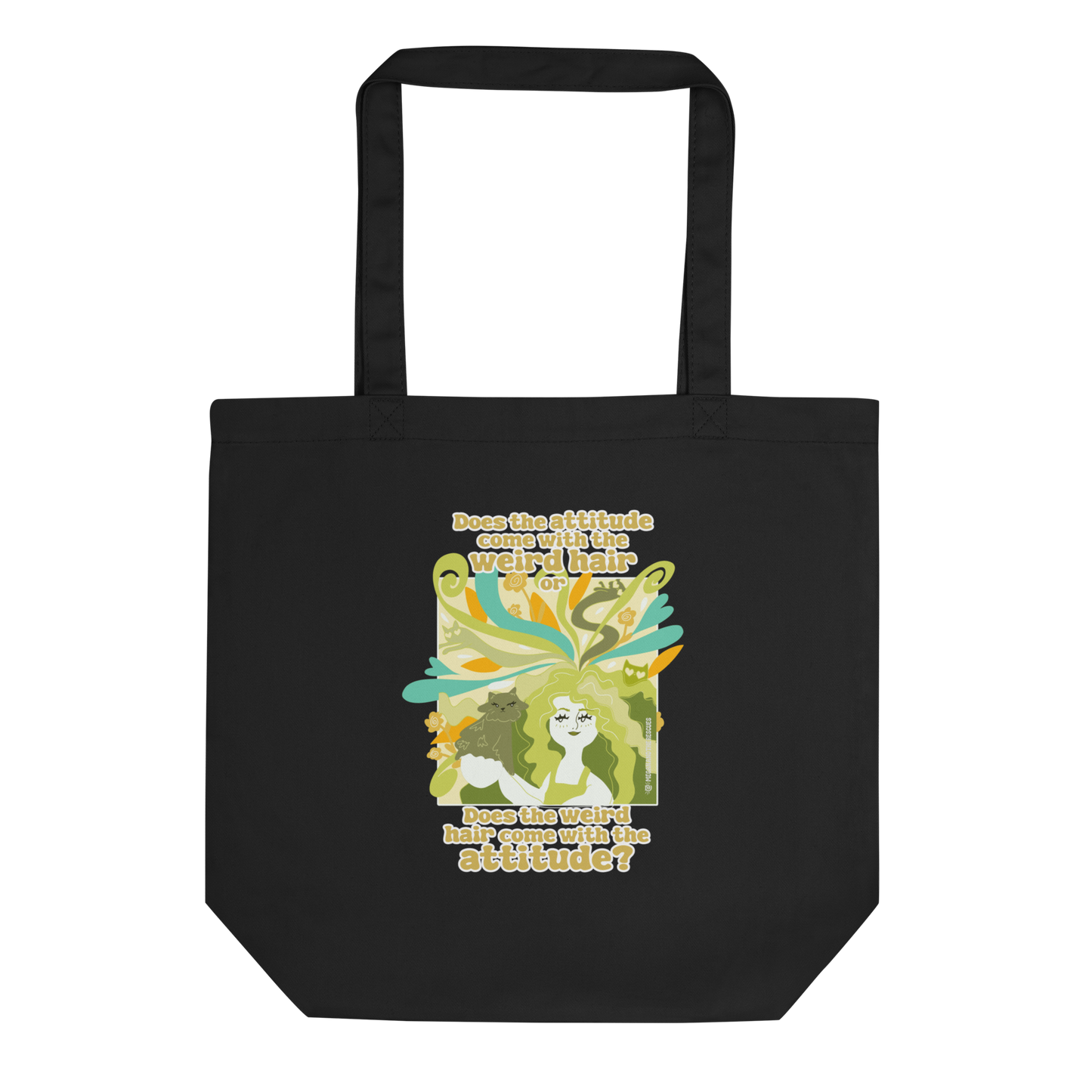 Weird Hair Attitude Green - Eco Tote Bag