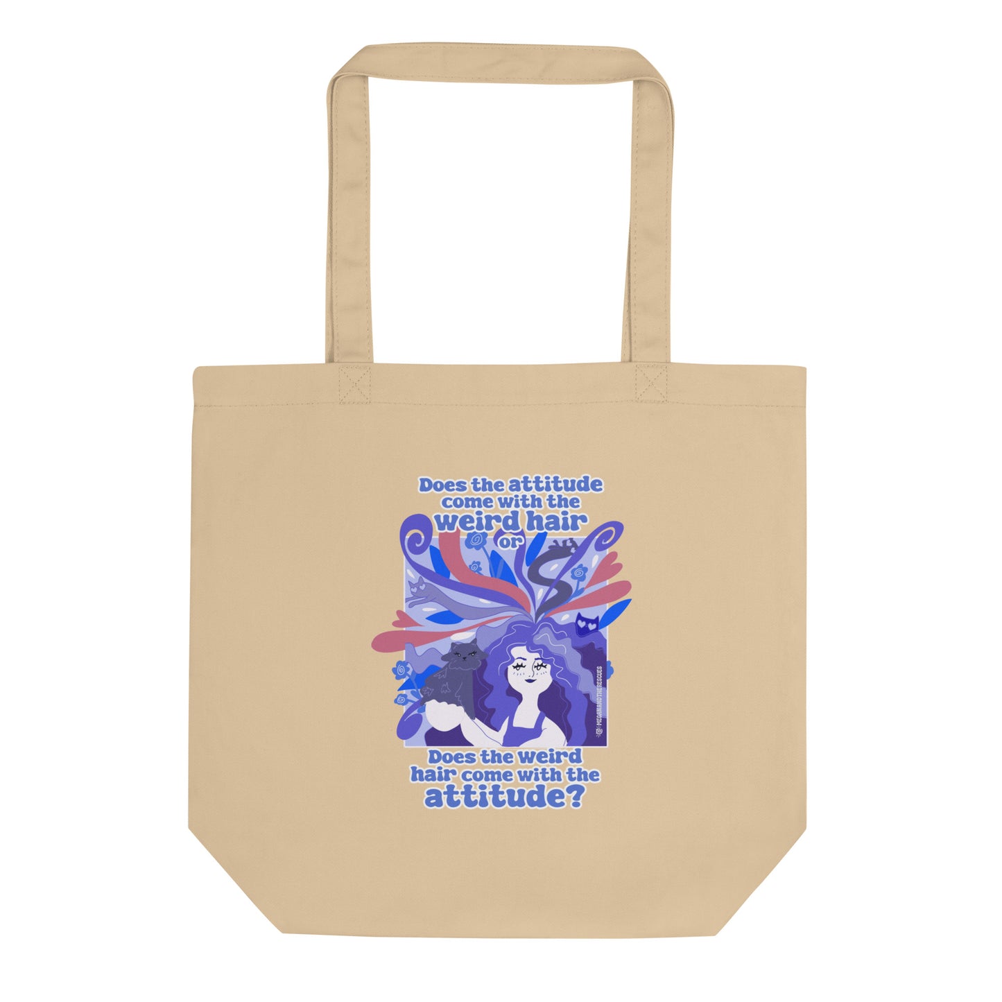 Weird Hair Attitude Dark Blue - Eco Tote Bag