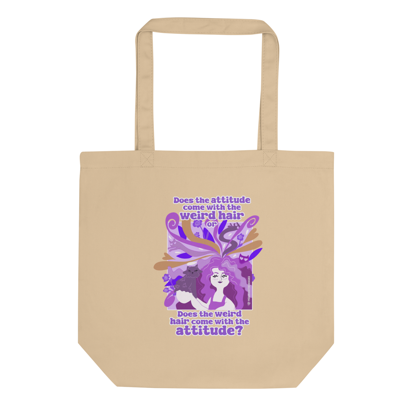 Weird Hair Attitude Purple - Eco Tote Bag