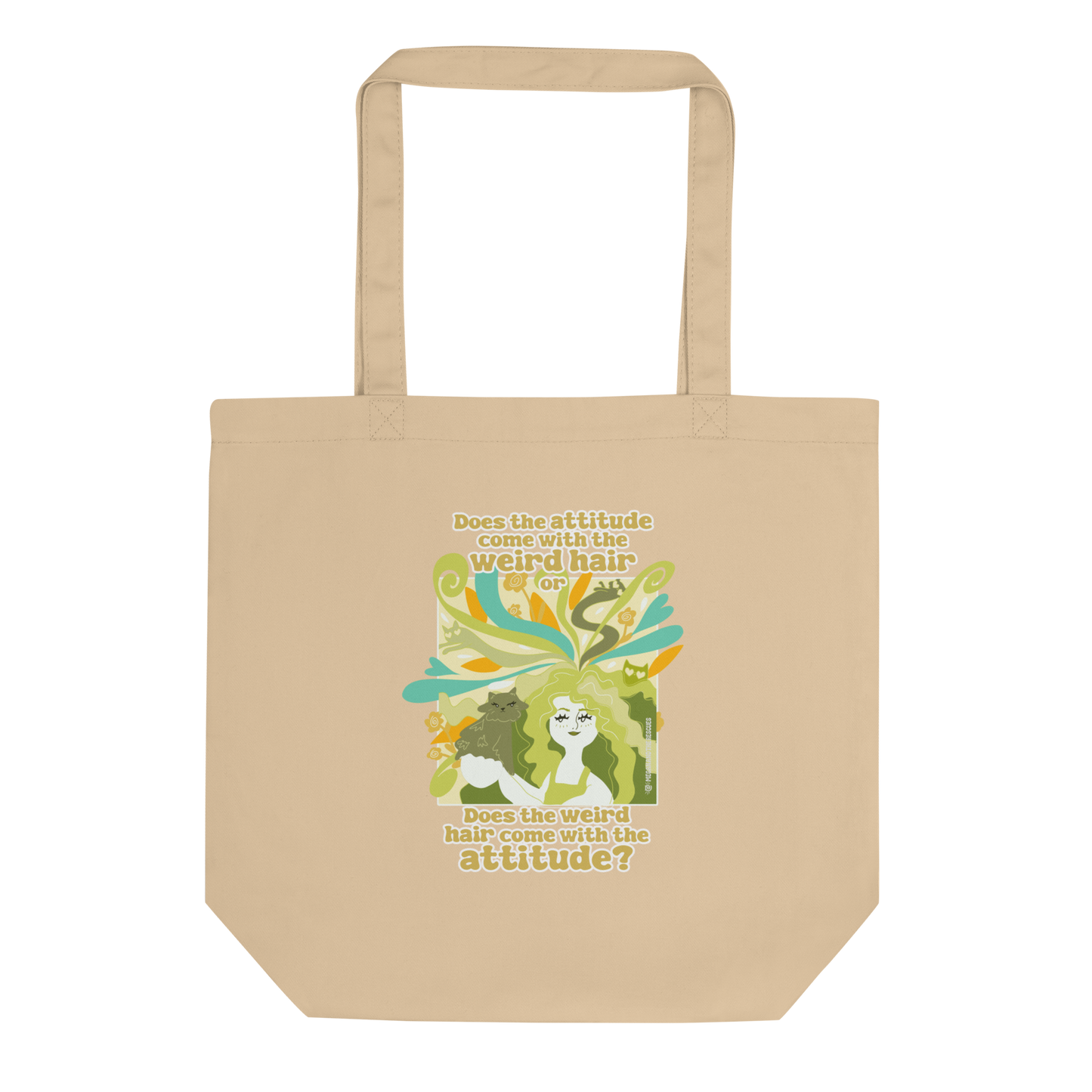 Weird Hair Attitude Green - Eco Tote Bag