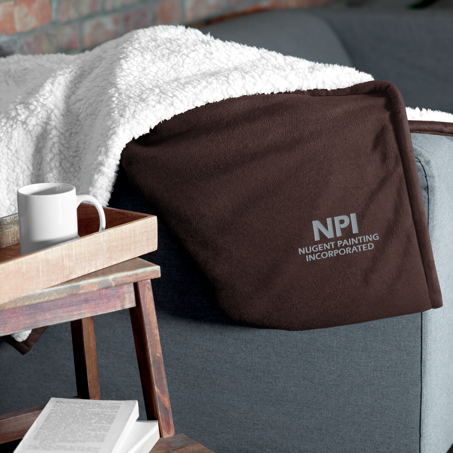 NPI TEXT - Premium sherpa blanket