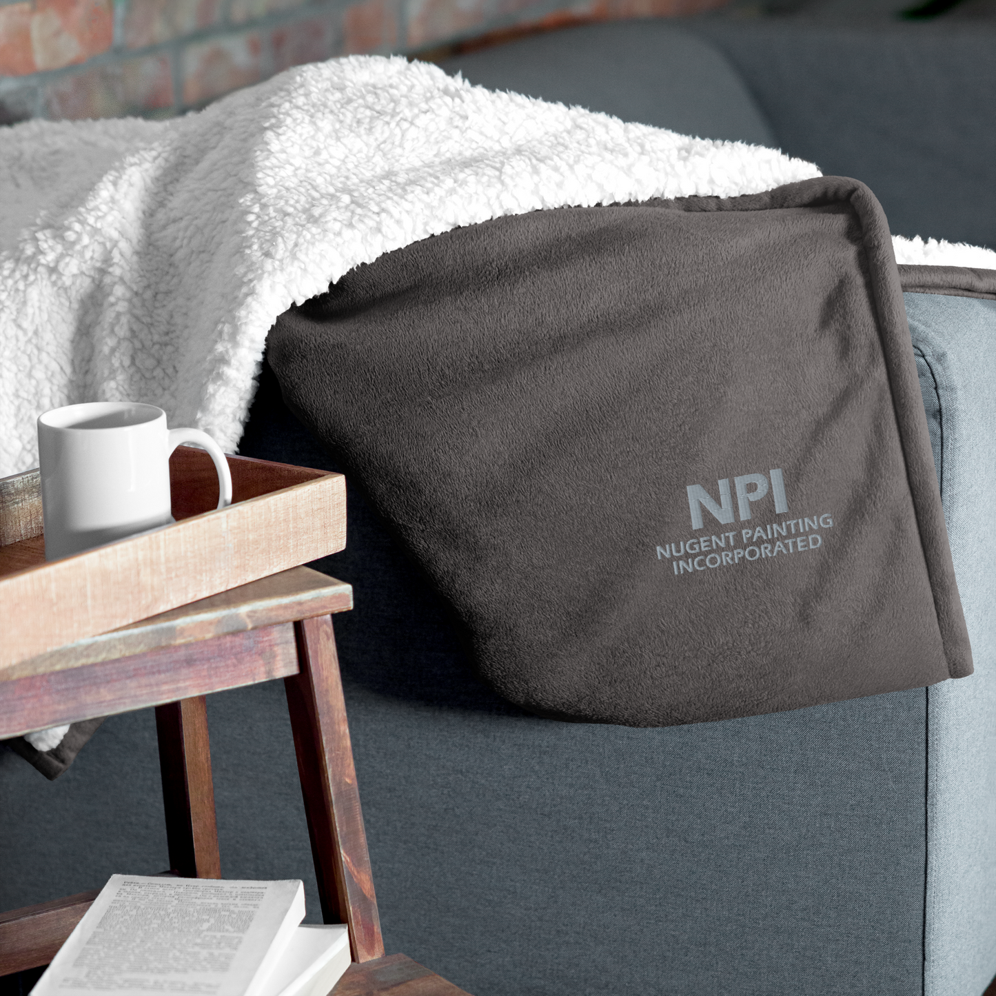 NPI TEXT - Premium sherpa blanket
