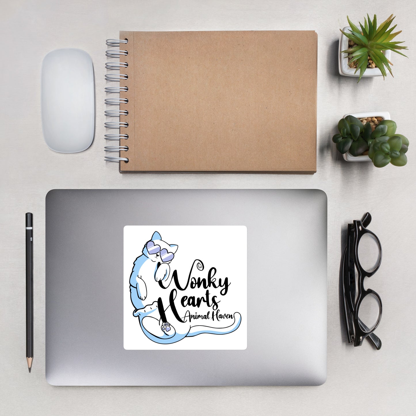 WONKY HEARTS SQUARE - Bubble-free stickers