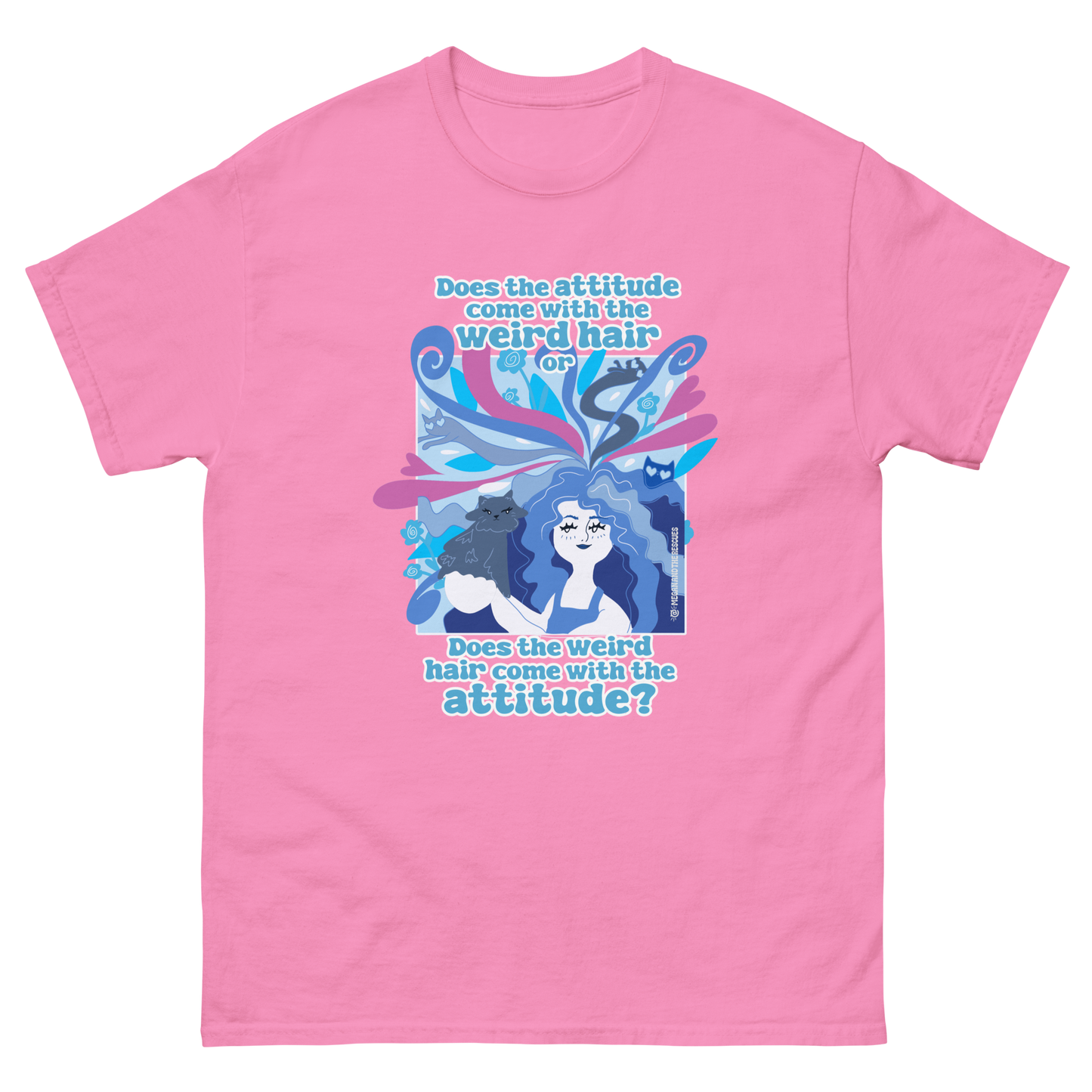 Weird Hair Attitude Blue - Unisex classic tee