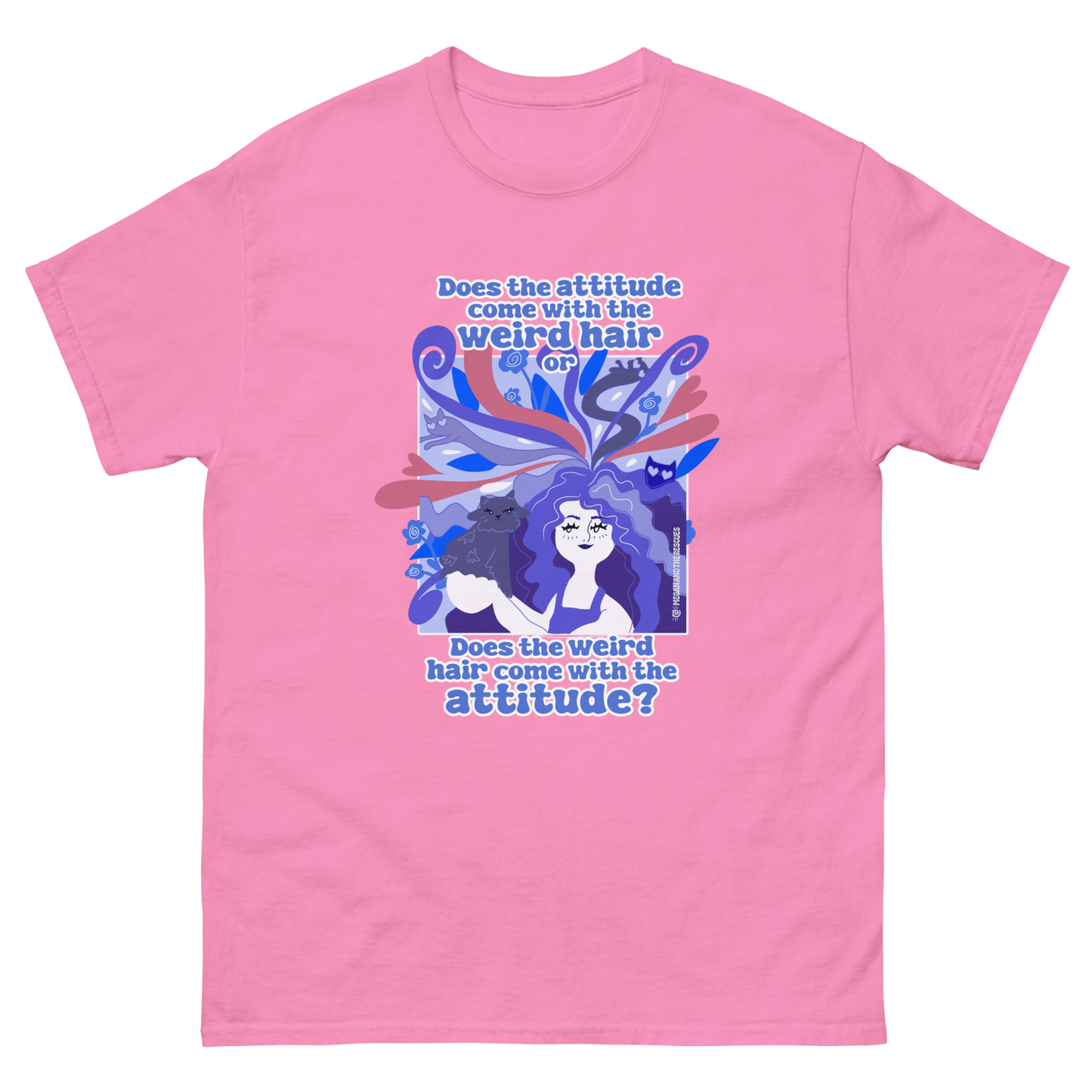 Weird Hair Attitude Dark Blue - Unisex classic tee