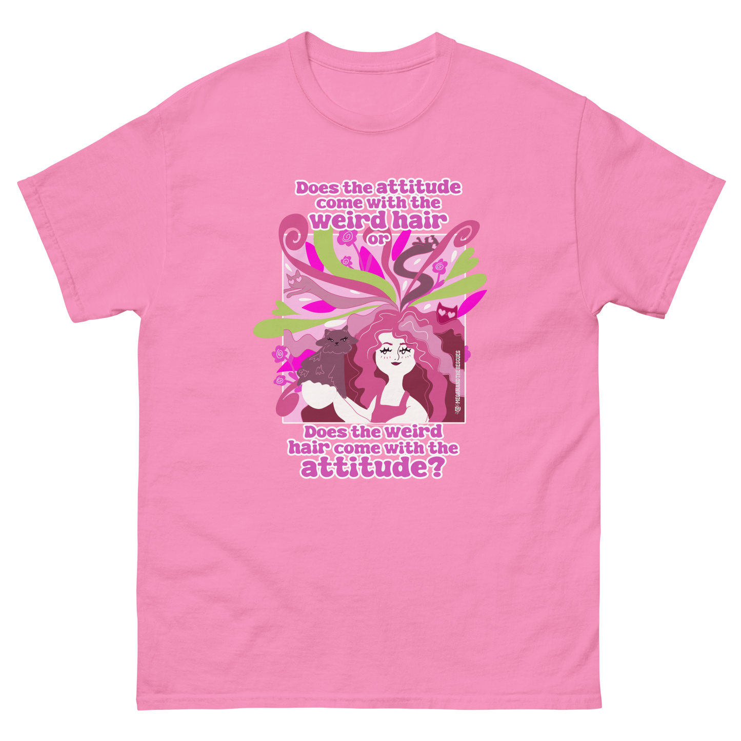 Weird Hair Attitude Pink - Unisex classic tee