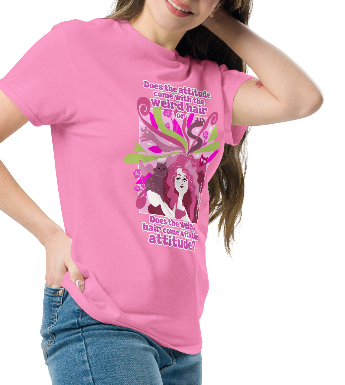 Weird Hair Attitude Pink - Unisex classic tee