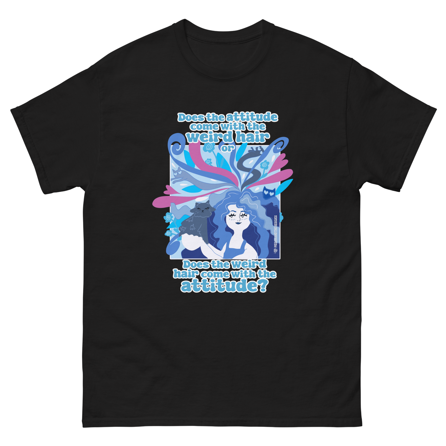 Weird Hair Attitude Blue - Unisex classic tee
