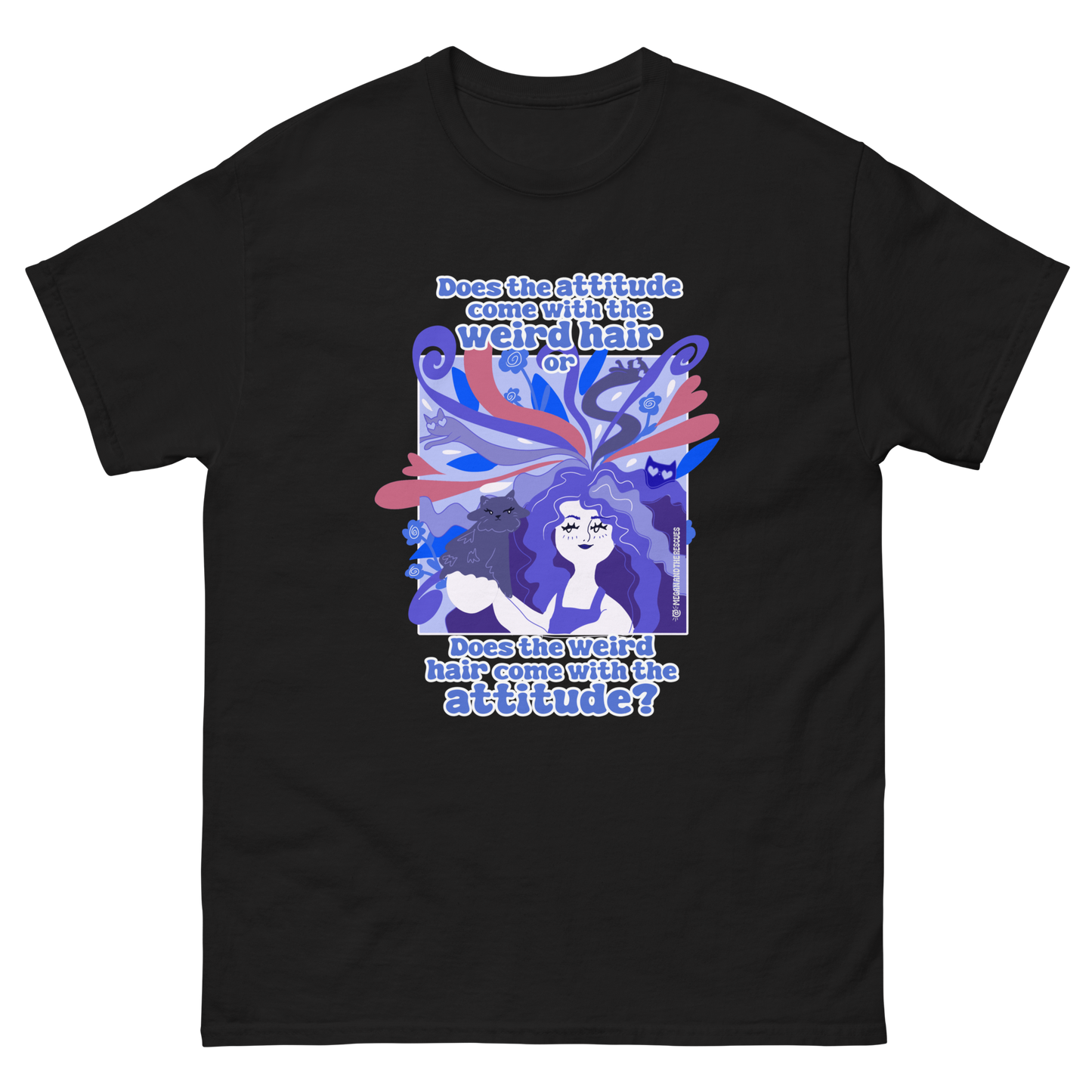 Weird Hair Attitude Dark Blue - Unisex classic tee