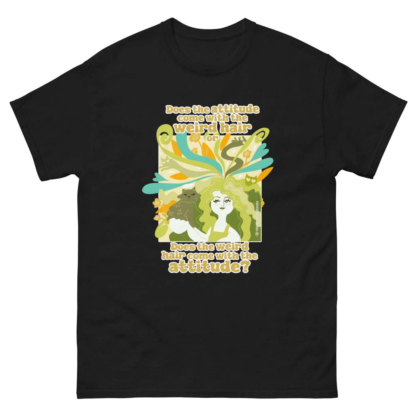 Weird Hair Attitude Green - Unisex classic tee