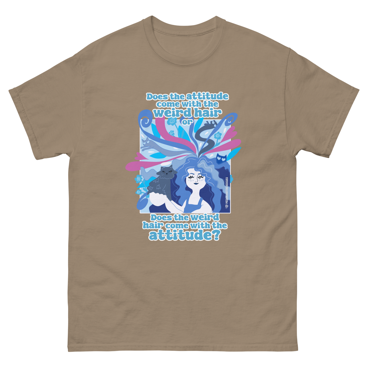 Weird Hair Attitude Blue - Unisex classic tee