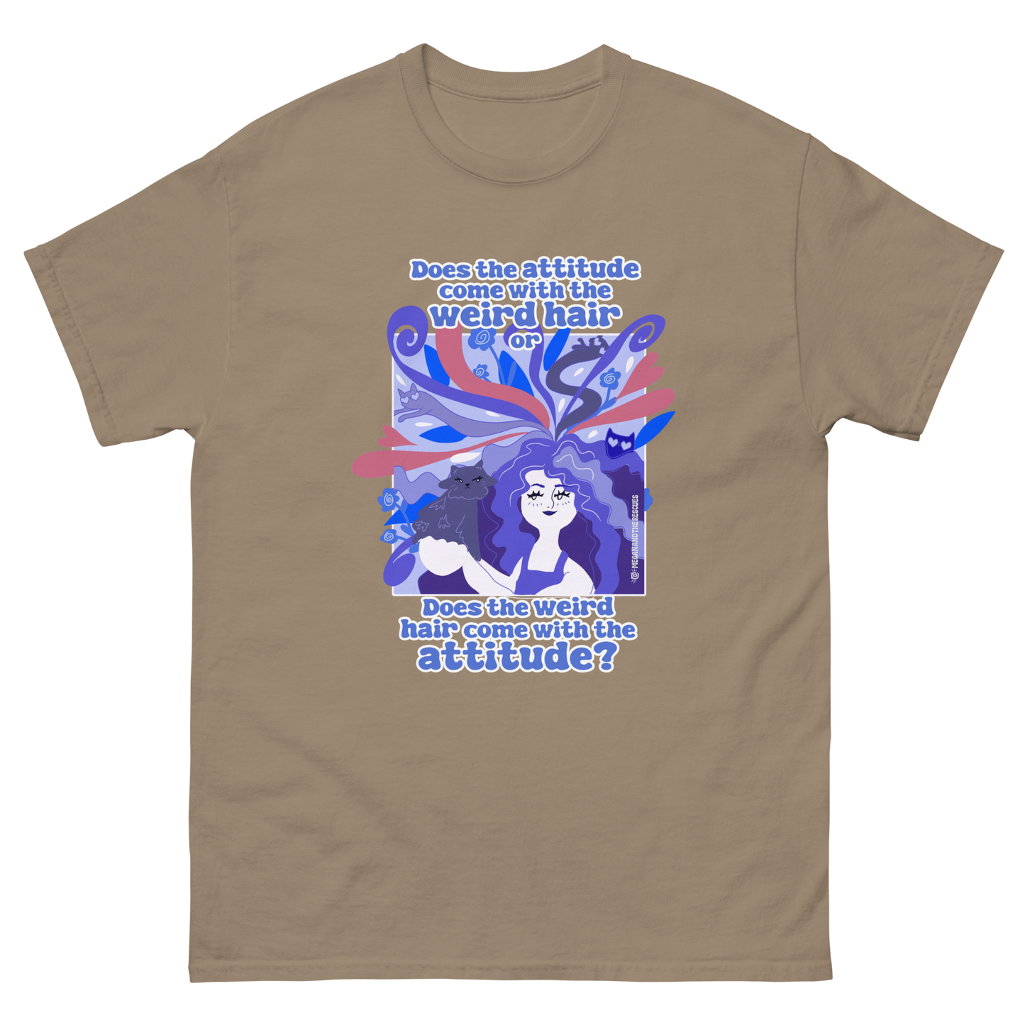 Weird Hair Attitude Dark Blue - Unisex classic tee