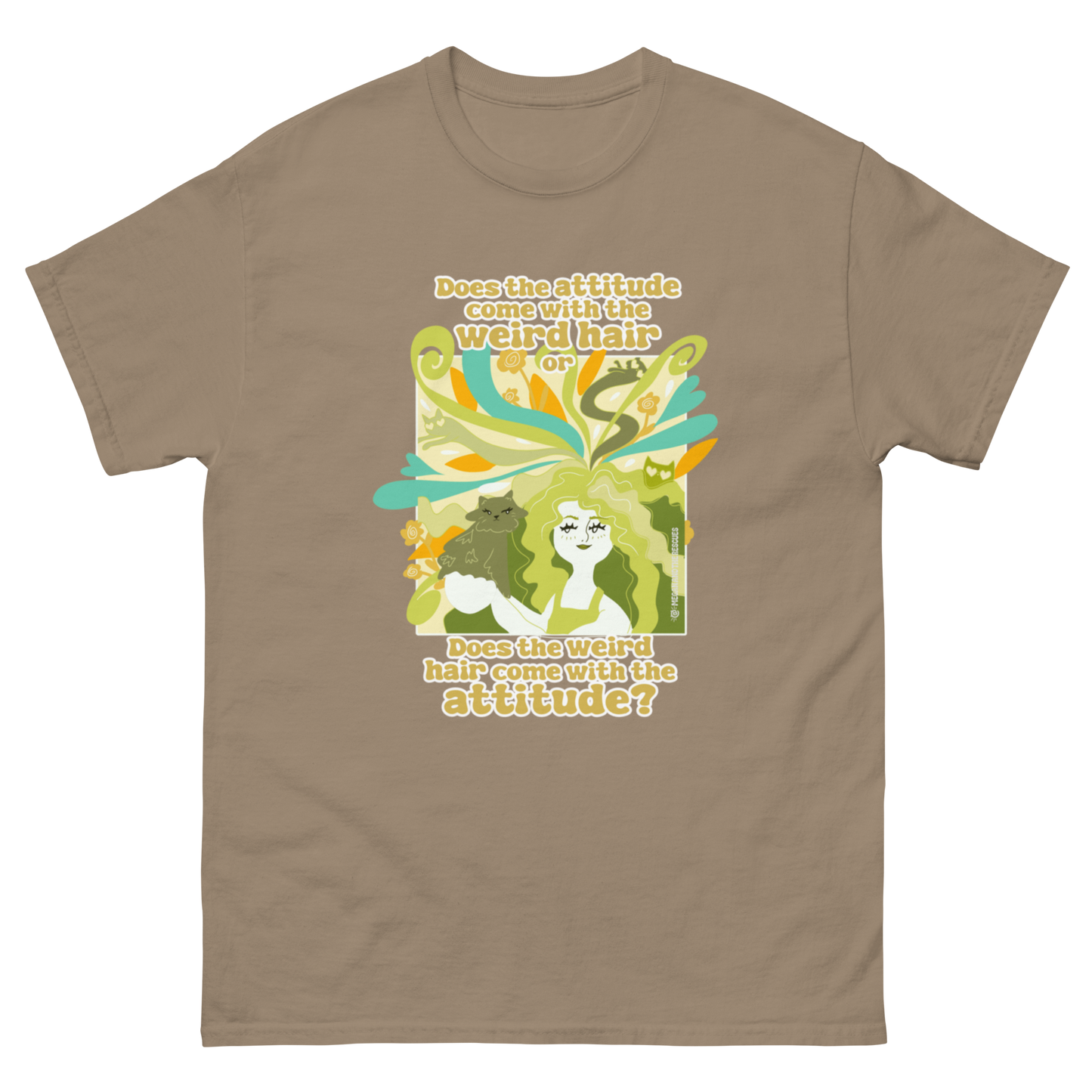 Weird Hair Attitude Green - Unisex classic tee