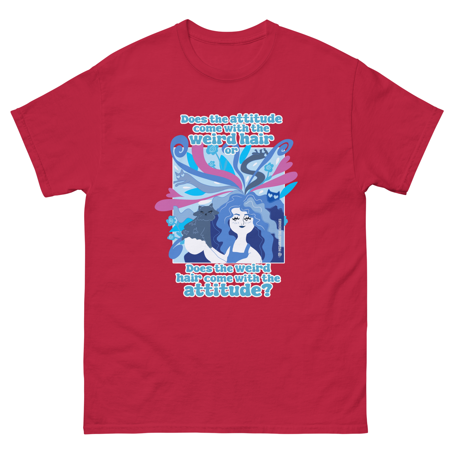 Weird Hair Attitude Blue - Unisex classic tee