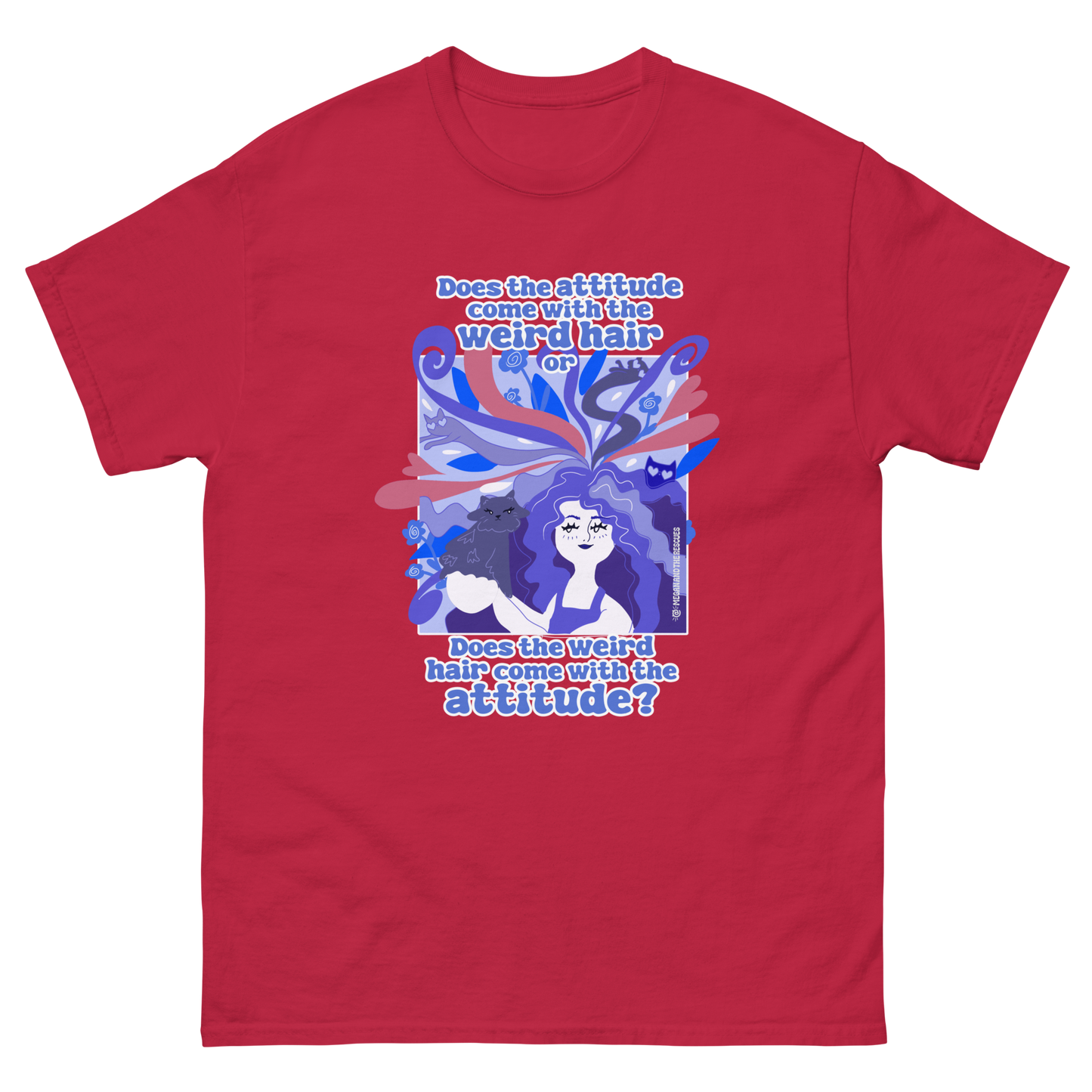Weird Hair Attitude Dark Blue - Unisex classic tee