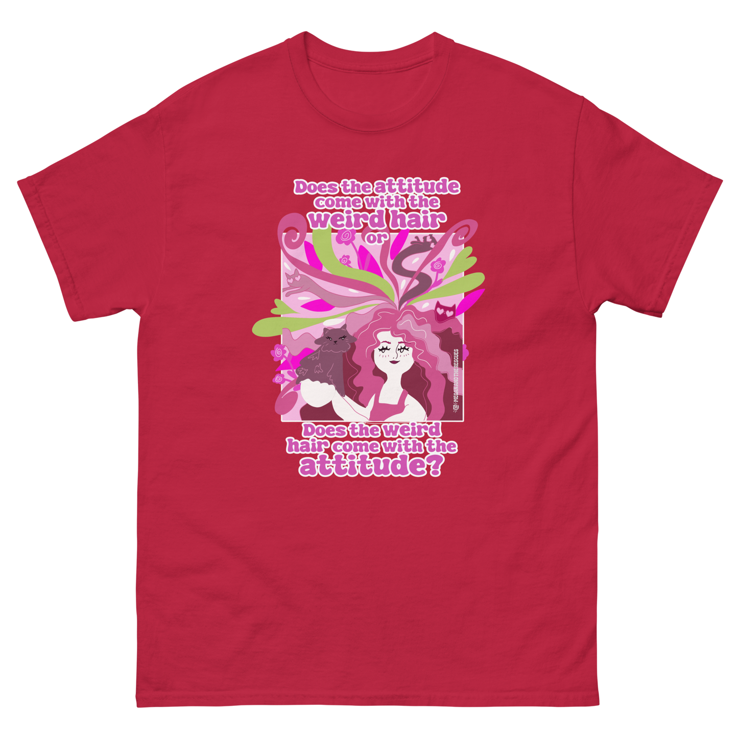 Weird Hair Attitude Pink - Unisex classic tee
