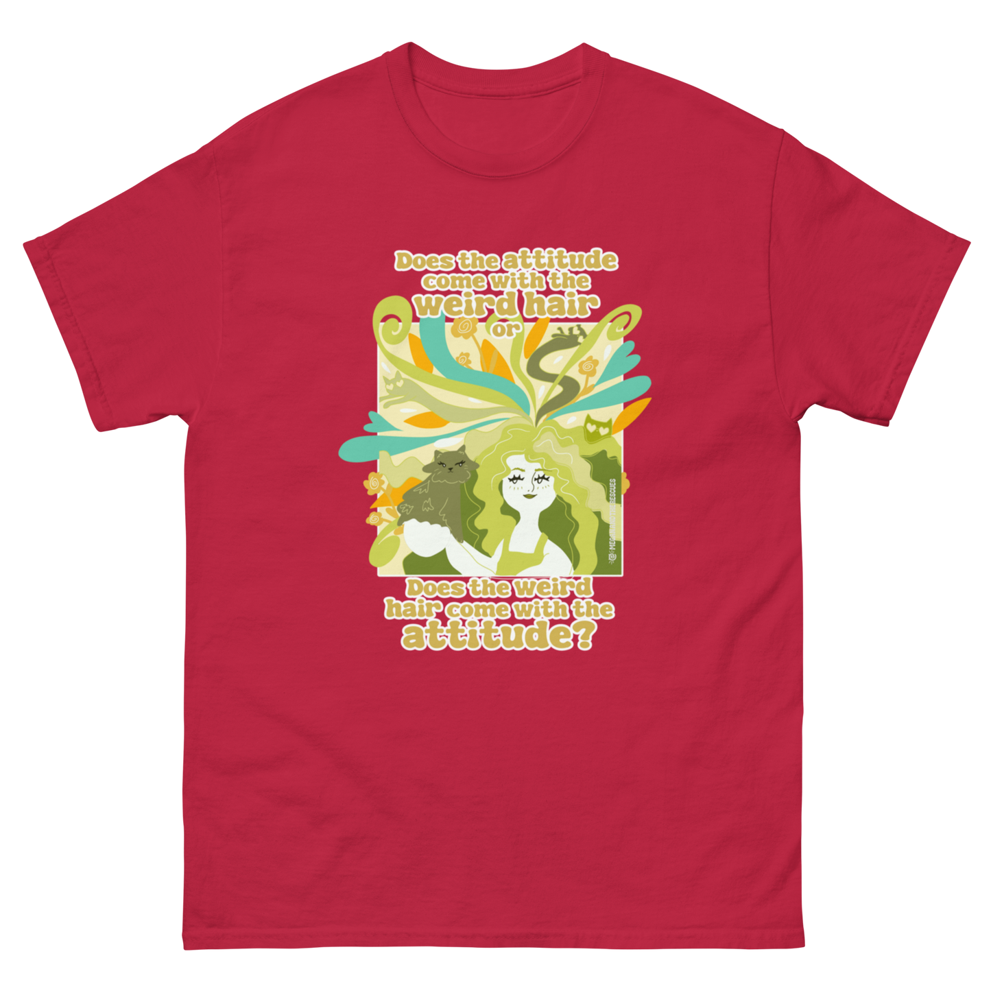 Weird Hair Attitude Green - Unisex classic tee