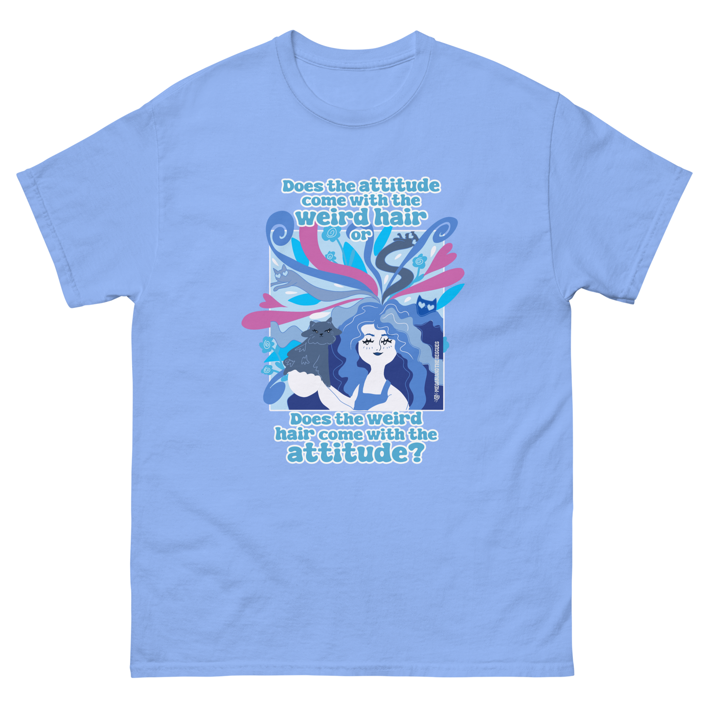 Weird Hair Attitude Blue - Unisex classic tee