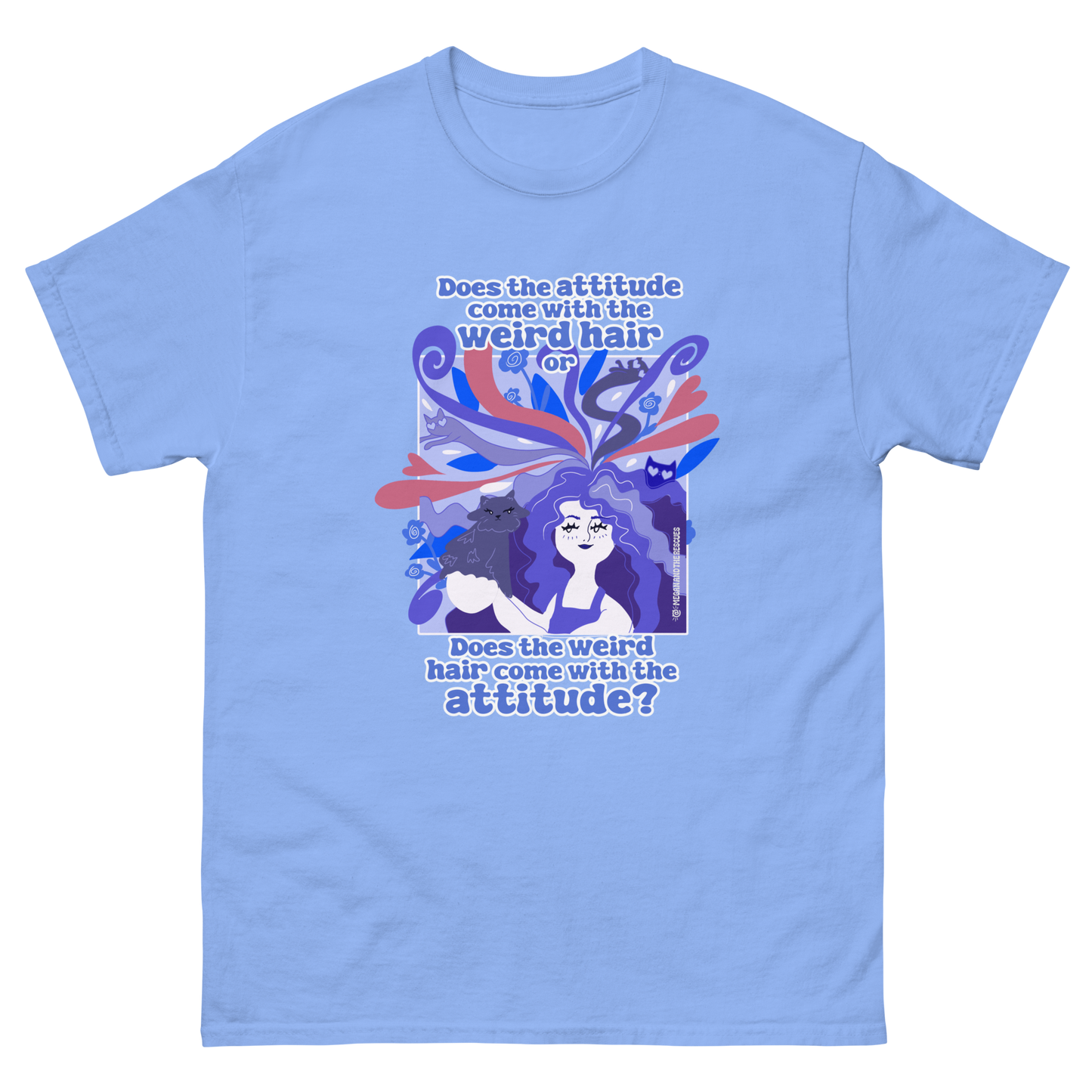 Weird Hair Attitude Dark Blue - Unisex classic tee