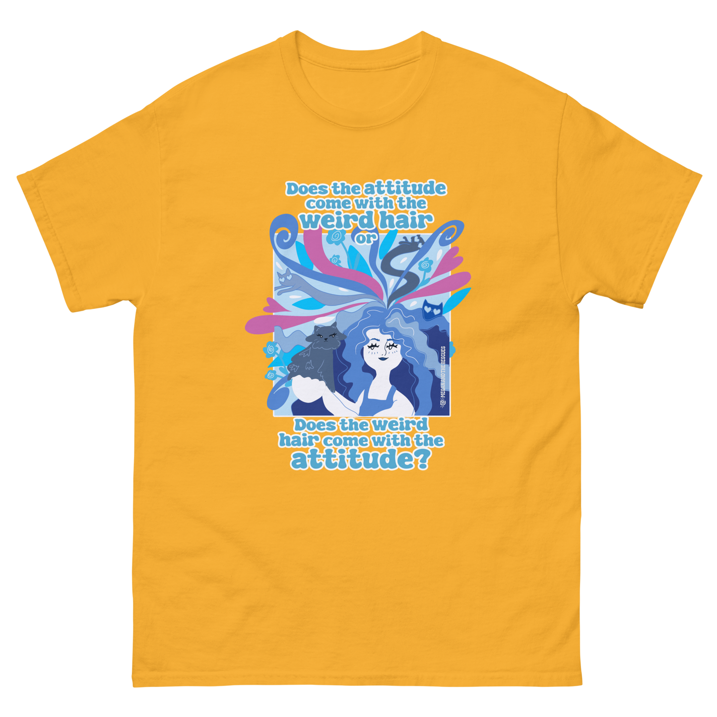 Weird Hair Attitude Blue - Unisex classic tee