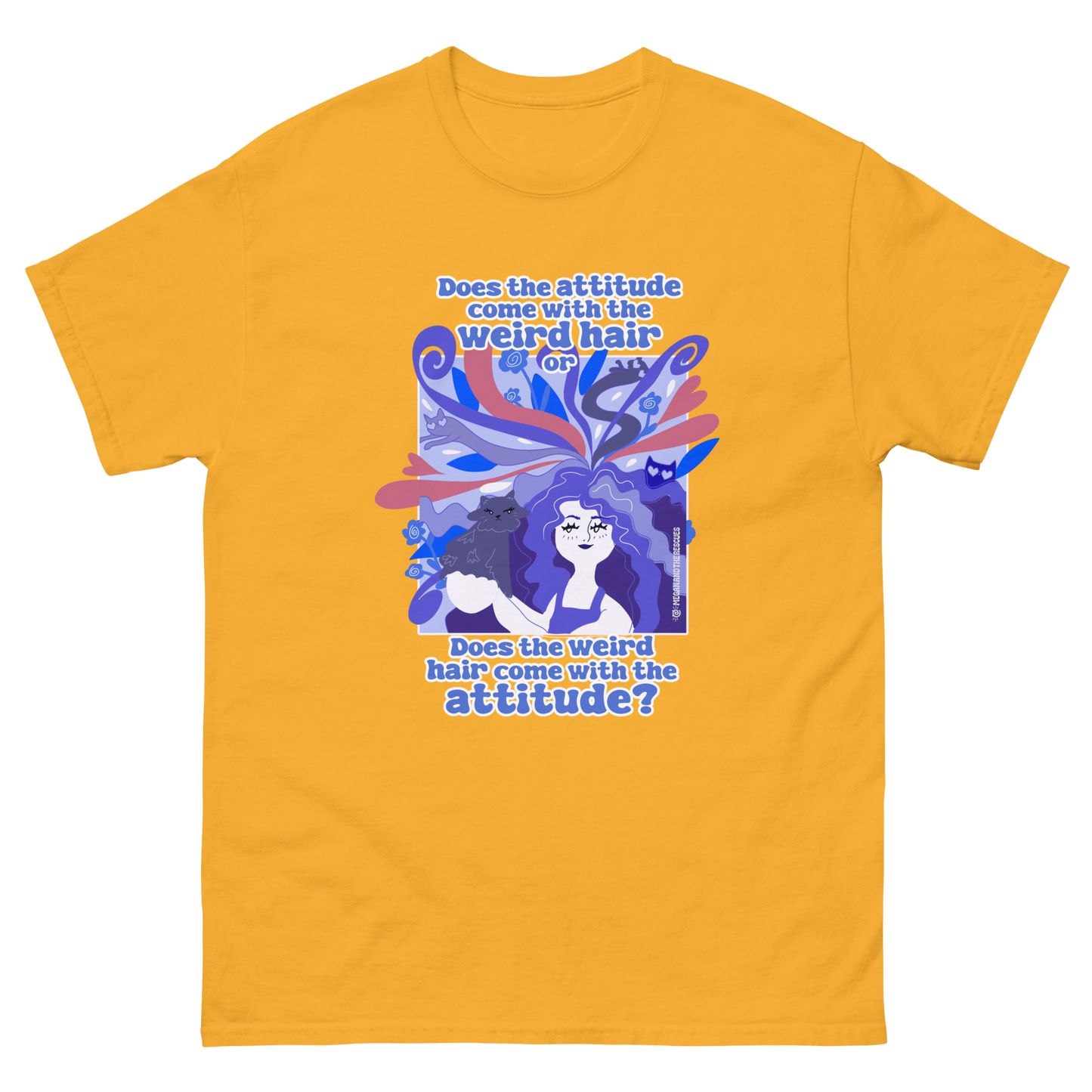 Weird Hair Attitude Dark Blue - Unisex classic tee