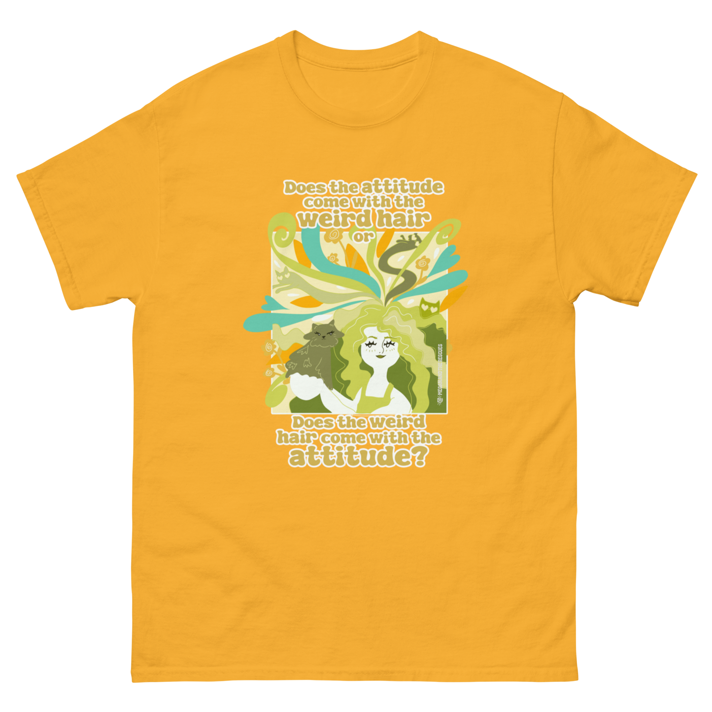 Weird Hair Attitude Green - Unisex classic tee