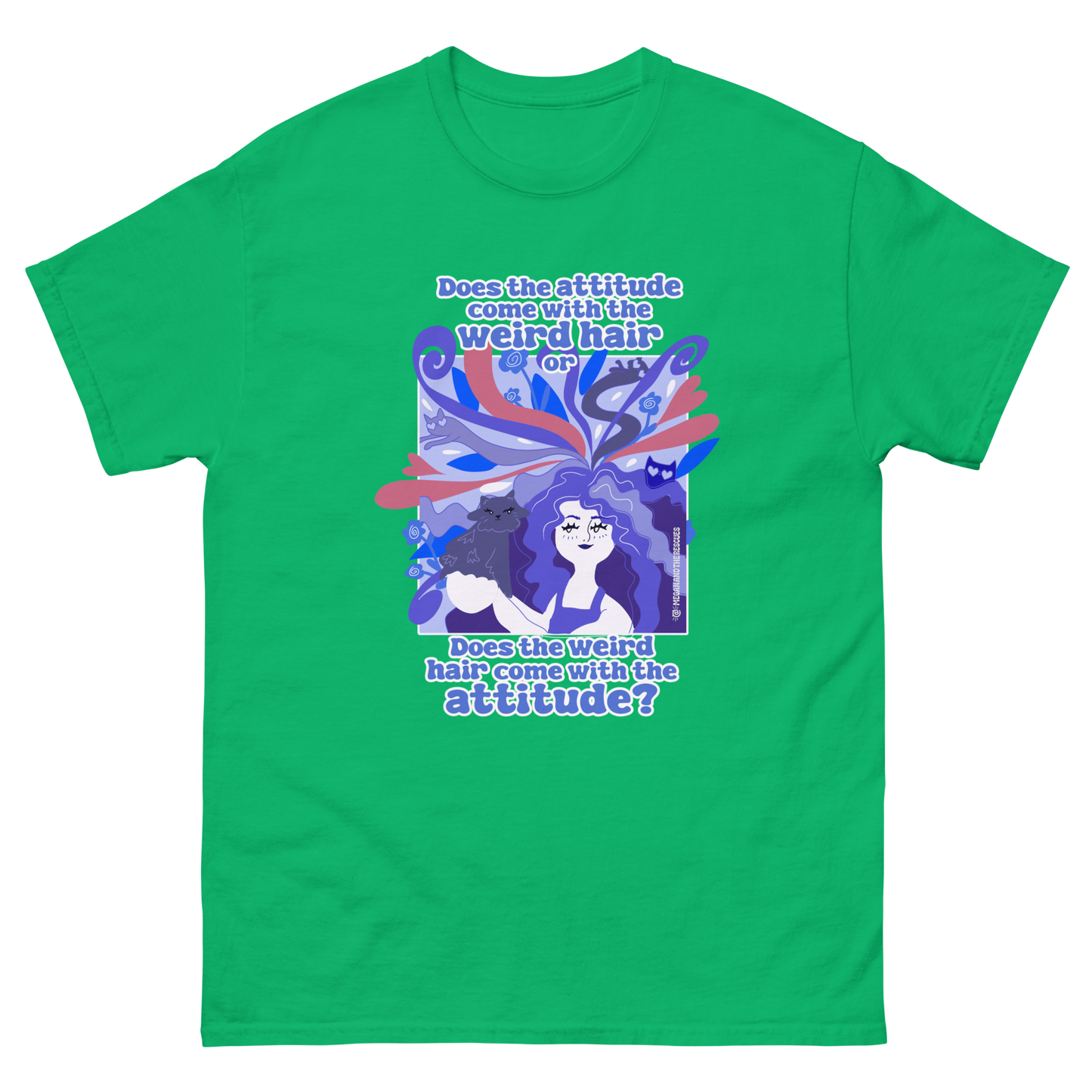 Weird Hair Attitude Dark Blue - Unisex classic tee