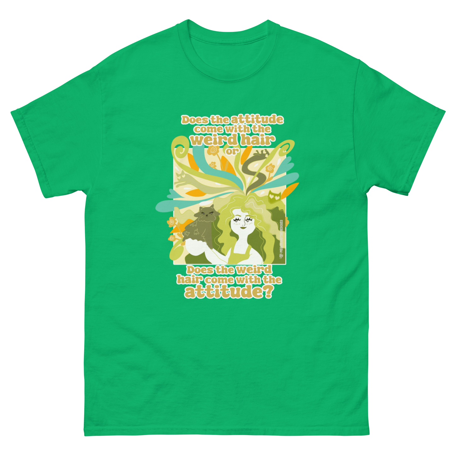 Weird Hair Attitude Green - Unisex classic tee