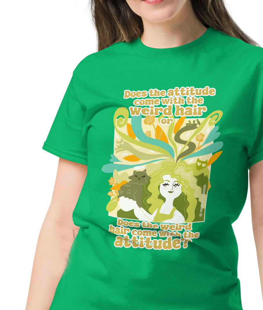 Weird Hair Attitude Green - Unisex classic tee