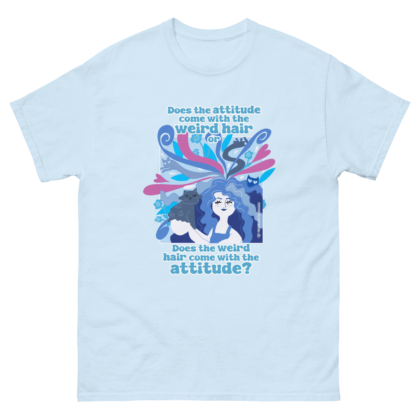 Weird Hair Attitude Blue - Unisex classic tee