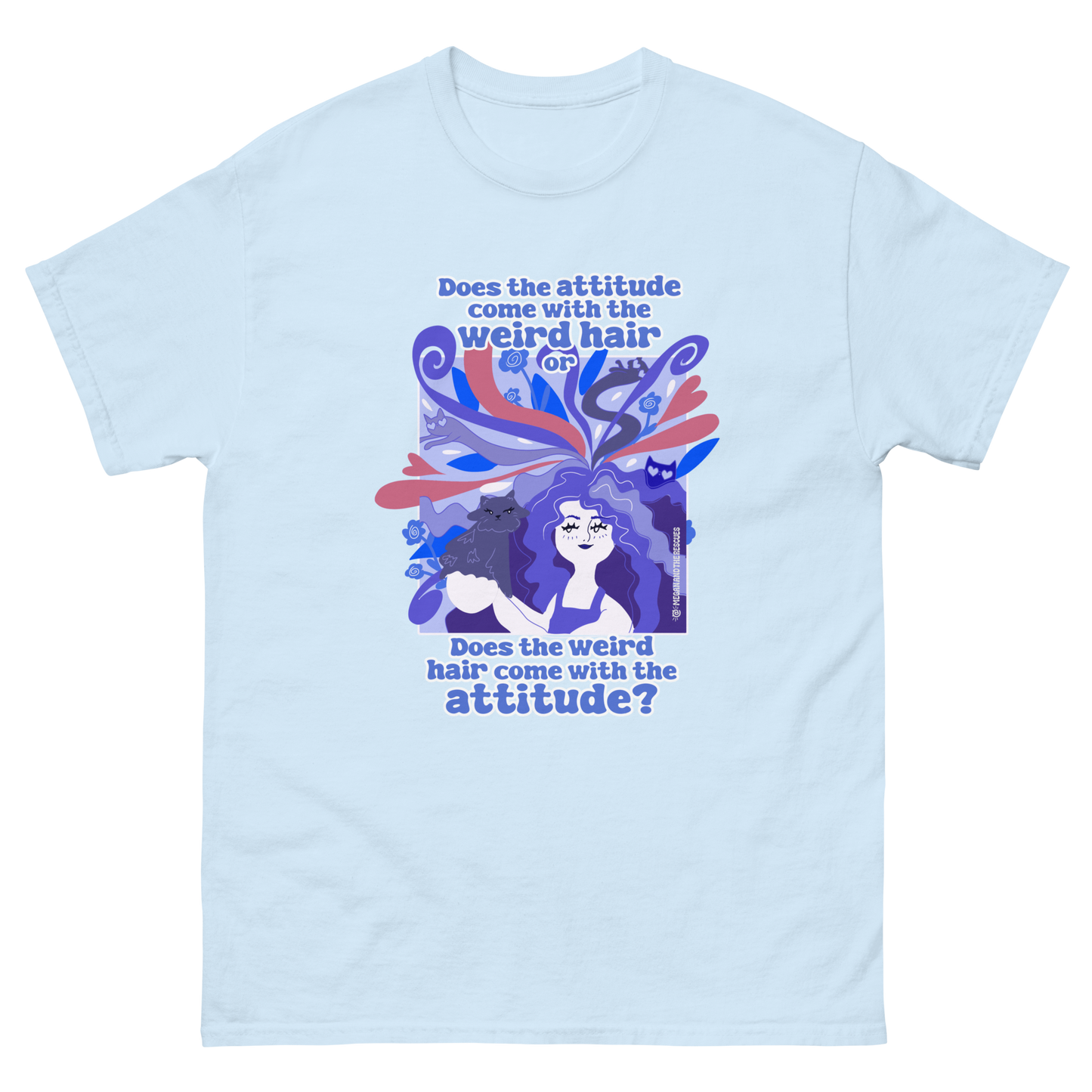 Weird Hair Attitude Dark Blue - Unisex classic tee