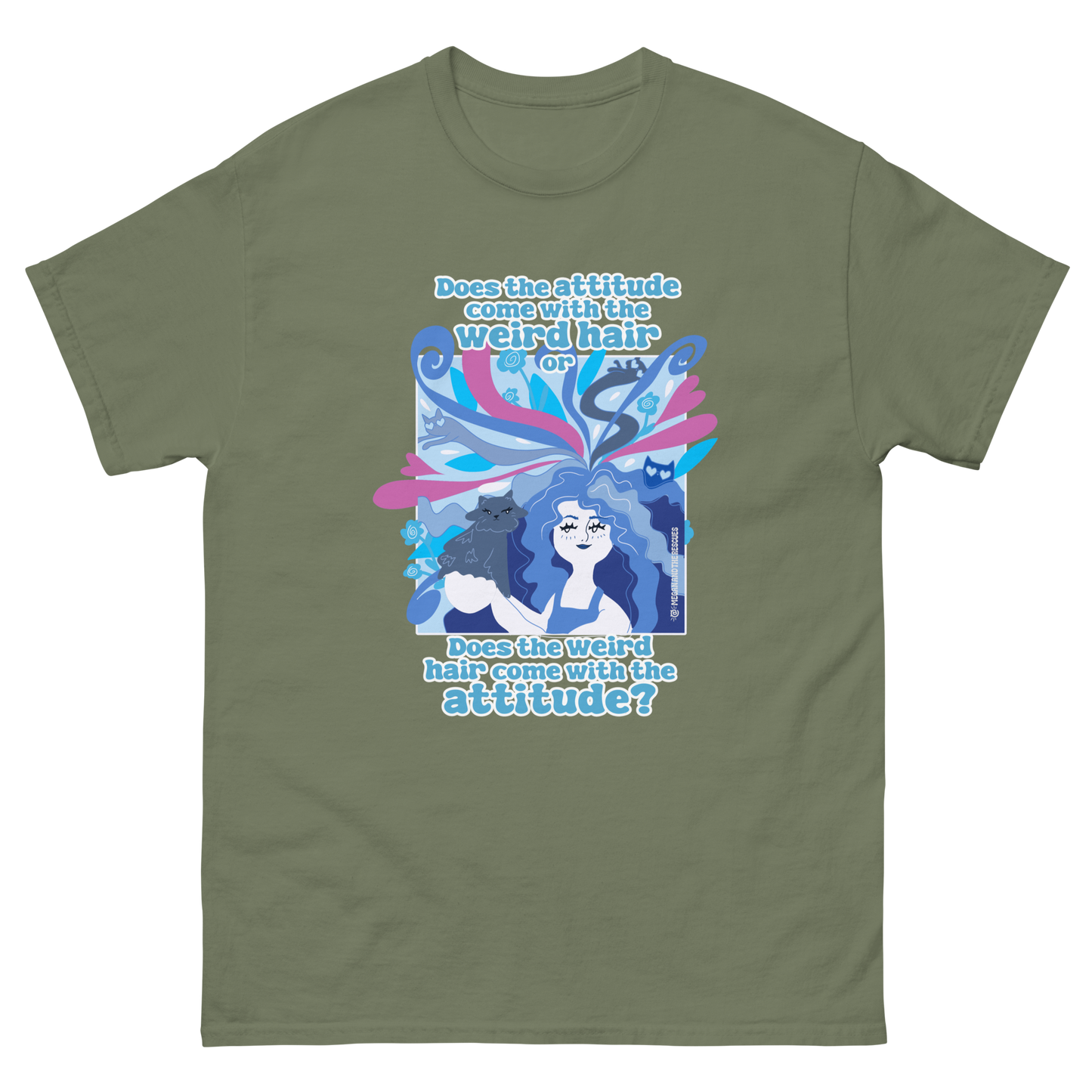 Weird Hair Attitude Blue - Unisex classic tee
