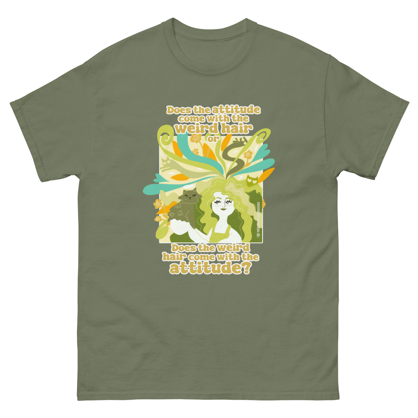 Weird Hair Attitude Green - Unisex classic tee