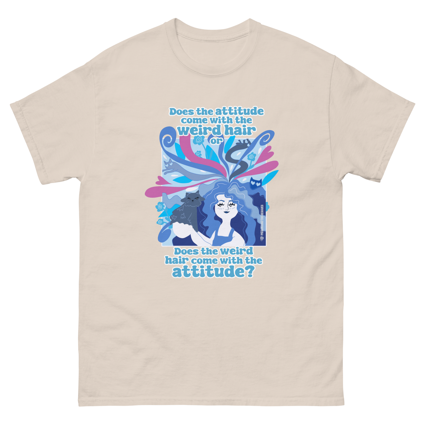 Weird Hair Attitude Blue - Unisex classic tee