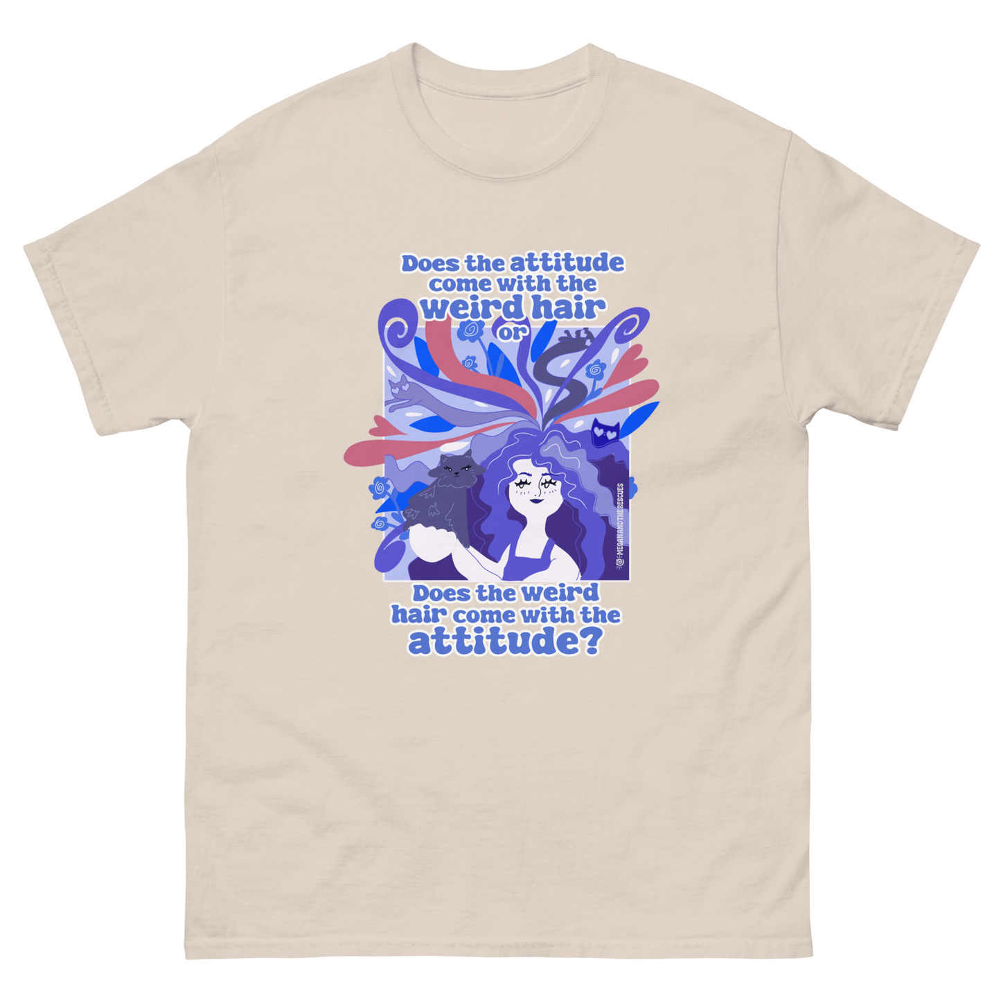 Weird Hair Attitude Dark Blue - Unisex classic tee