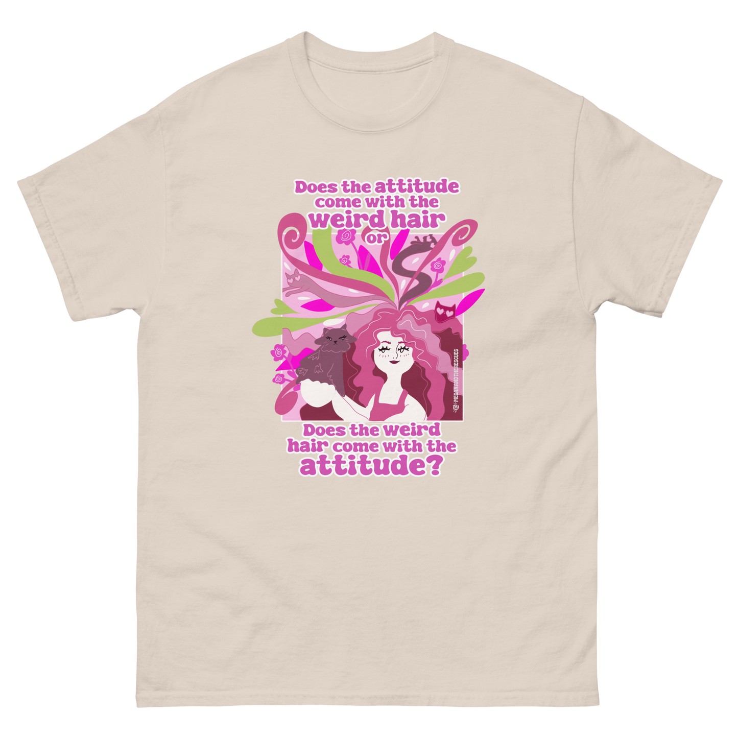 Weird Hair Attitude Pink - Unisex classic tee