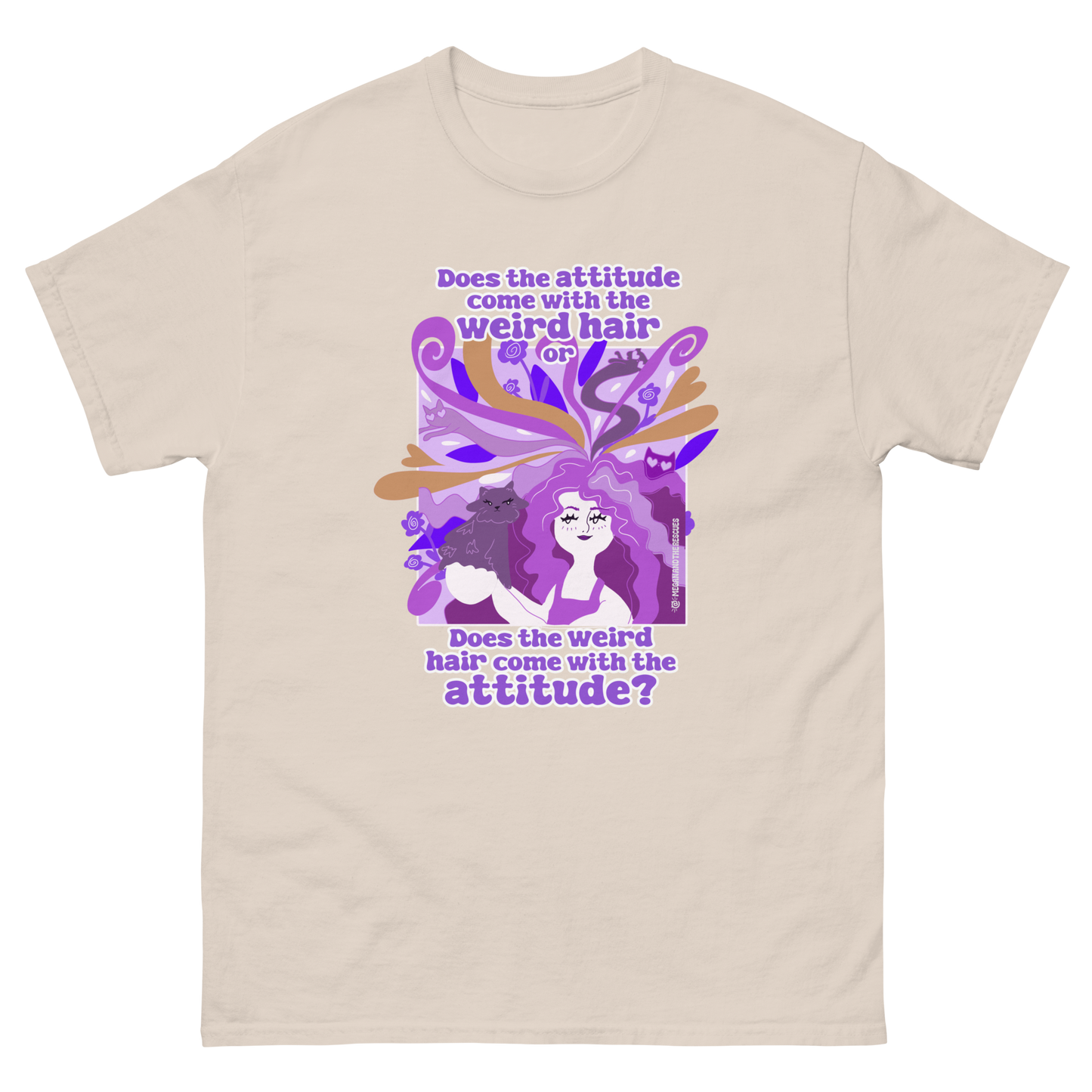 Weird Hair Attitude Purple - Unisex classic tee