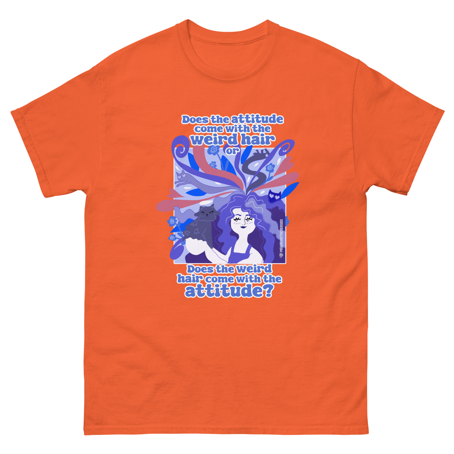 Weird Hair Attitude Dark Blue - Unisex classic tee