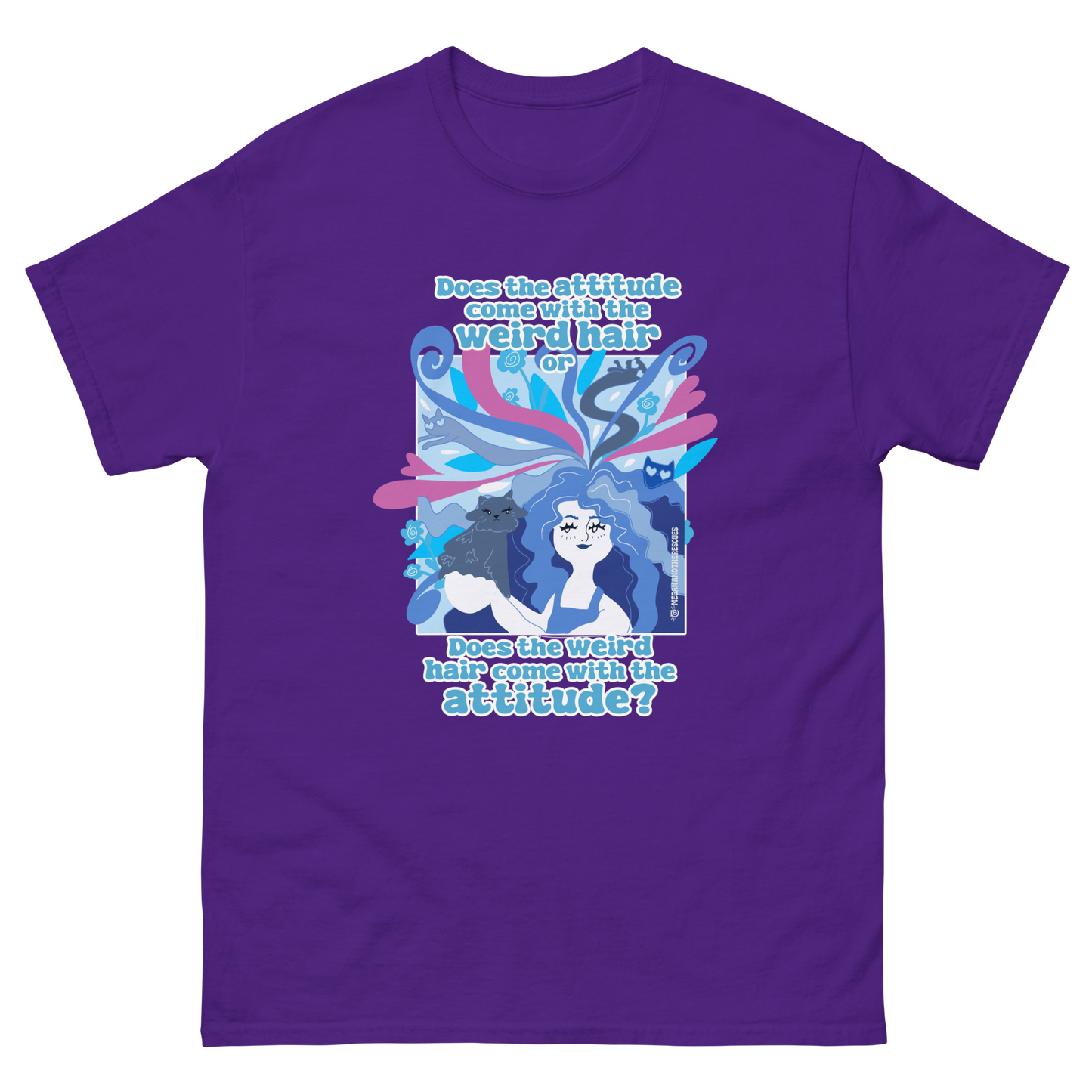 Weird Hair Attitude Blue - Unisex classic tee