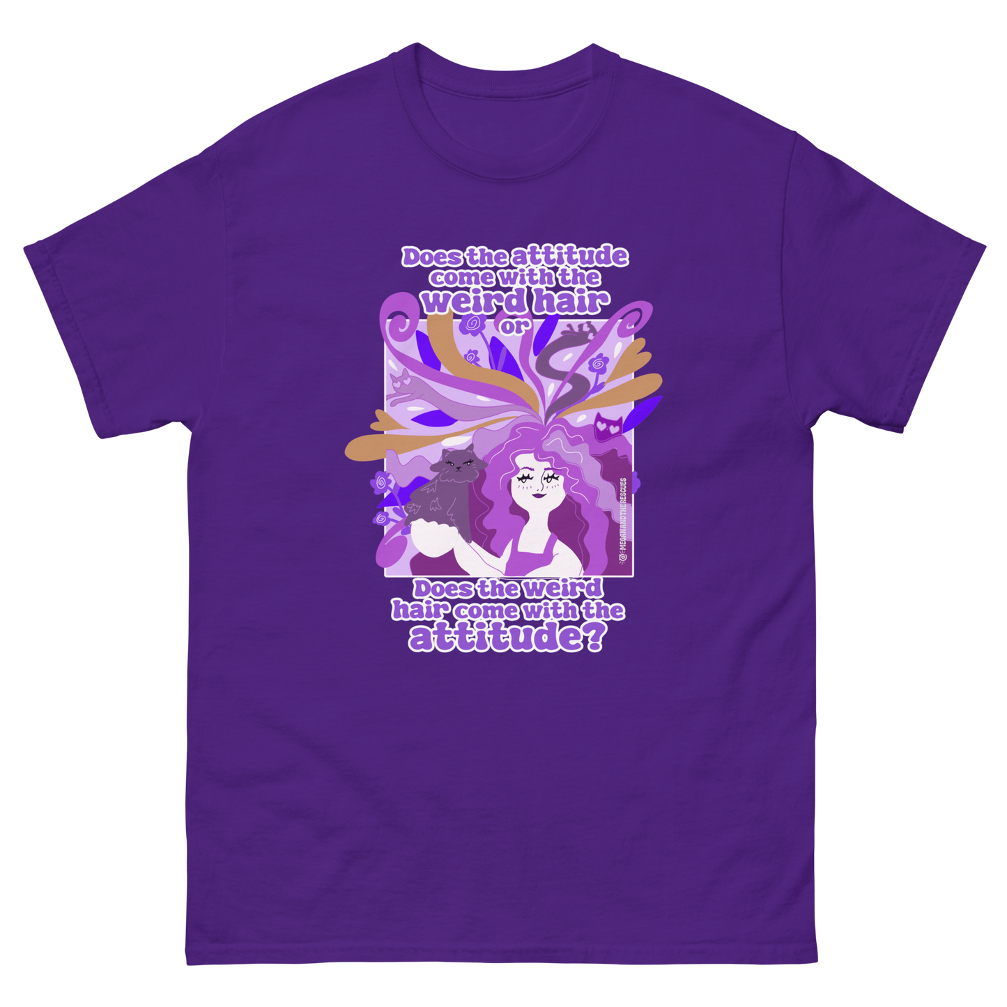 Weird Hair Attitude Purple - Unisex classic tee