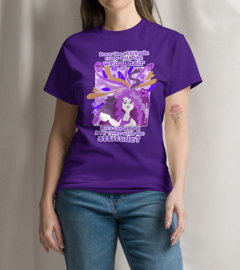 Weird Hair Attitude Purple - Unisex classic tee