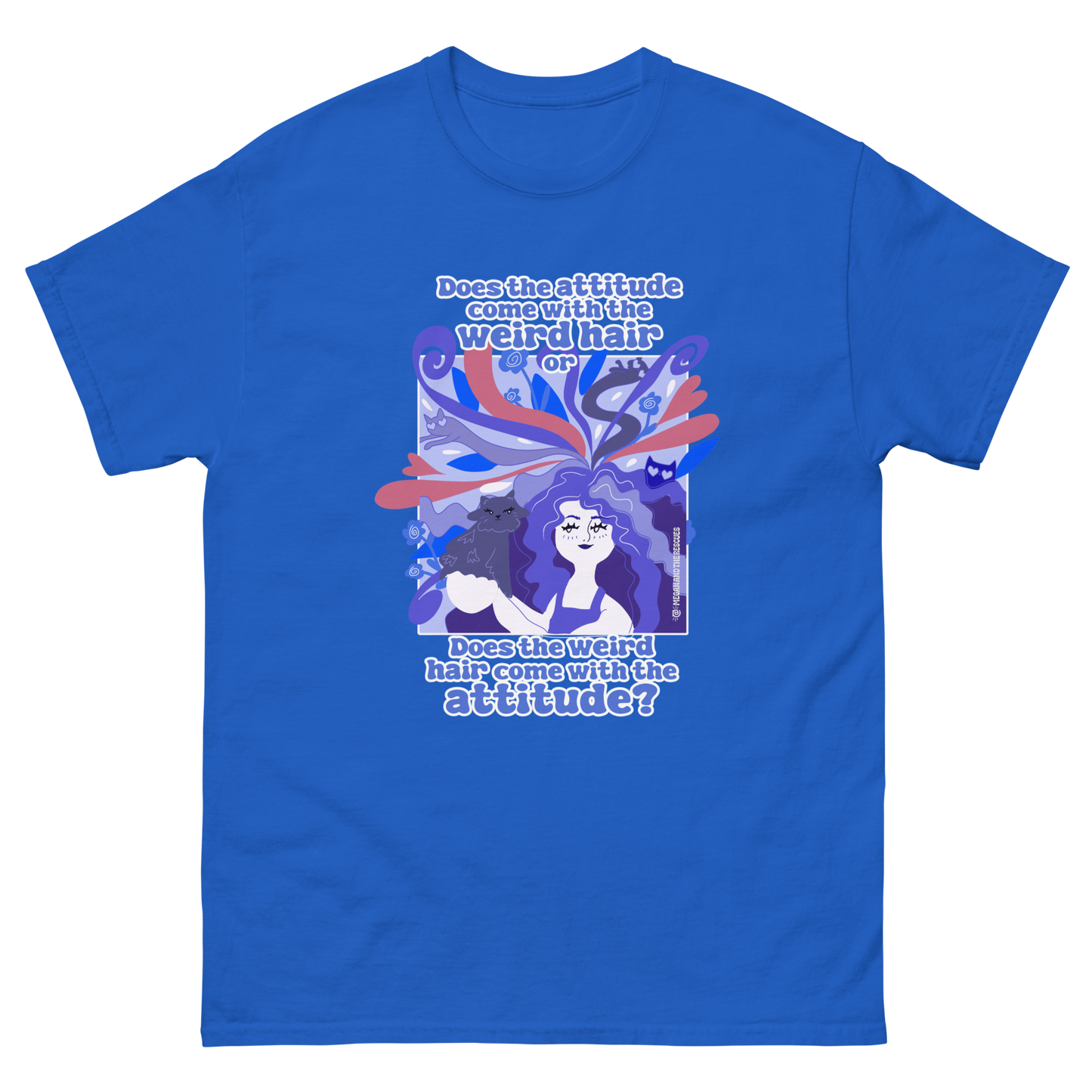 Weird Hair Attitude Dark Blue - Unisex classic tee