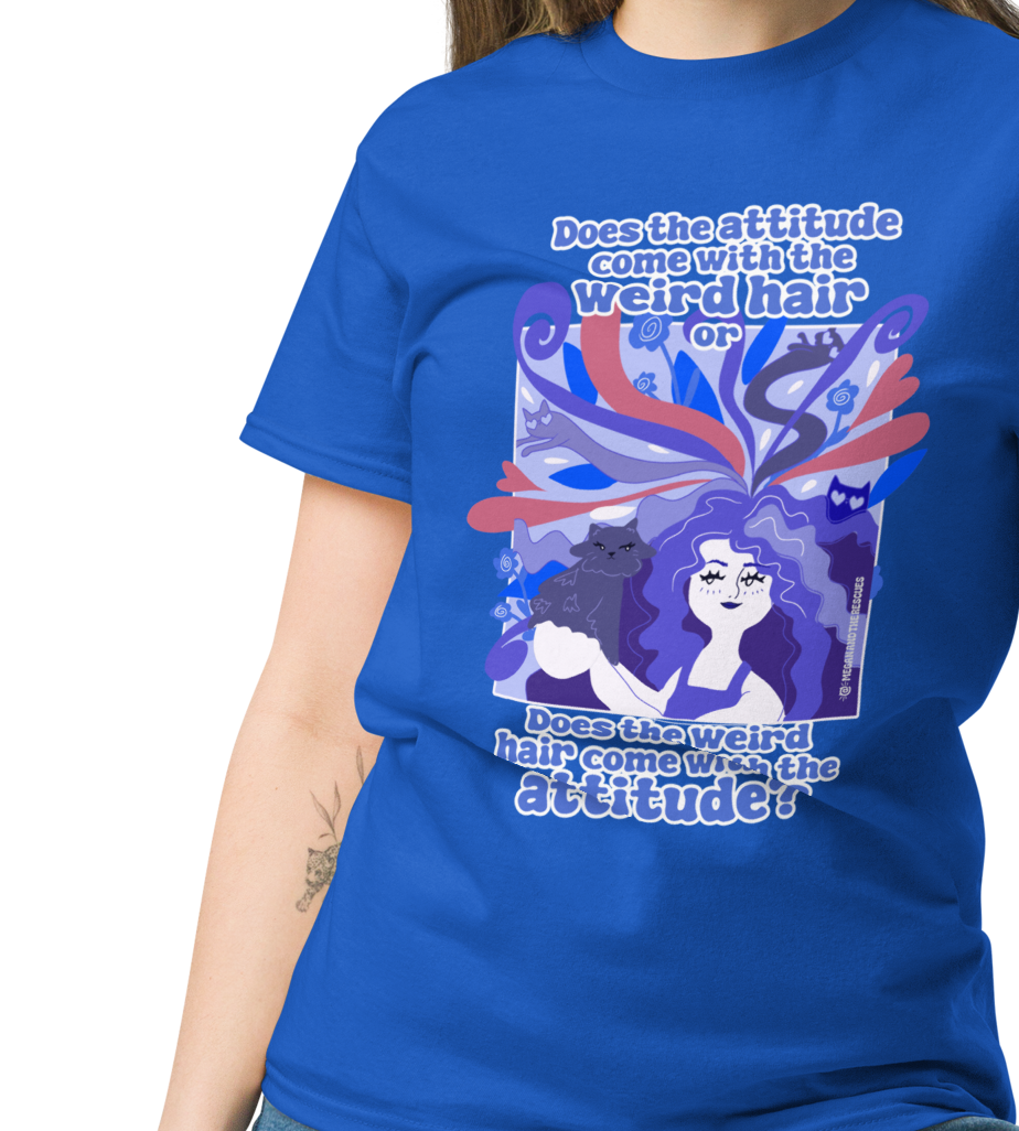 Weird Hair Attitude Dark Blue - Unisex classic tee