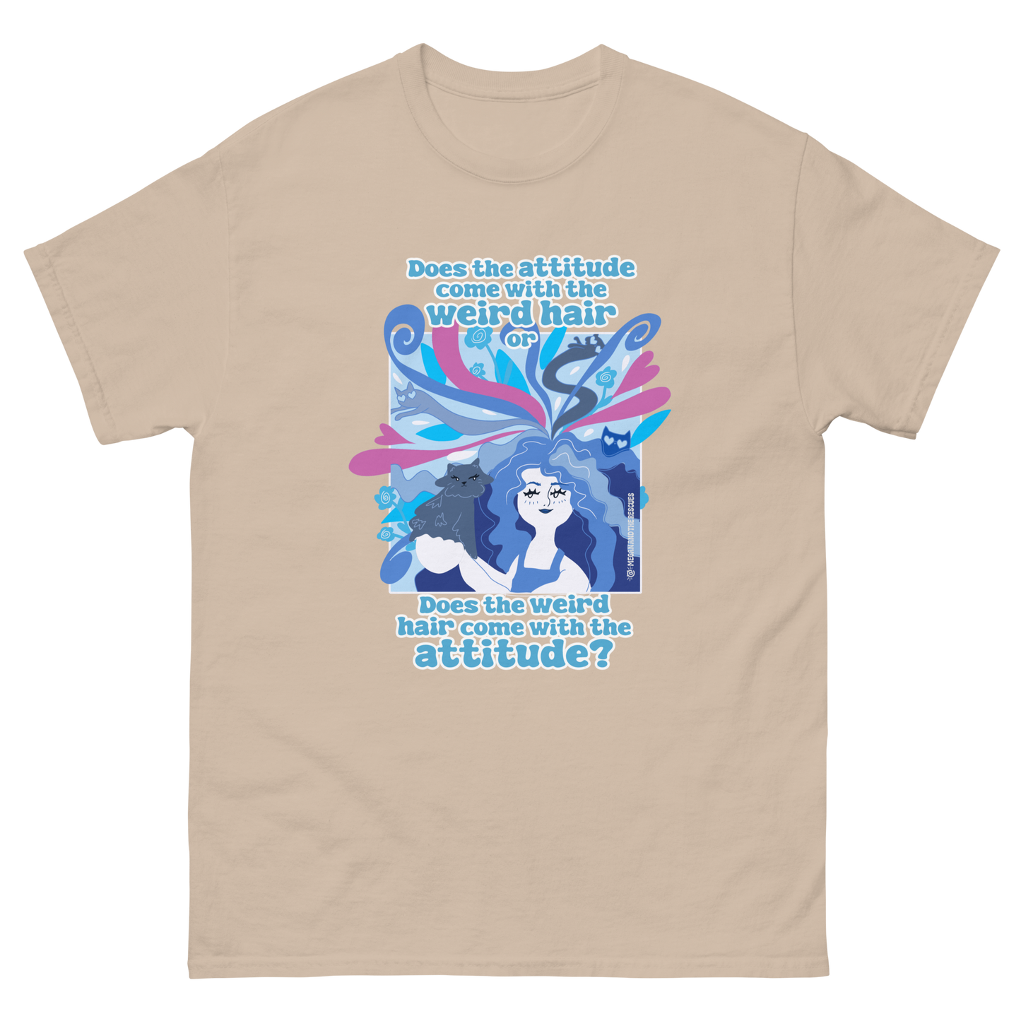 Weird Hair Attitude Blue - Unisex classic tee
