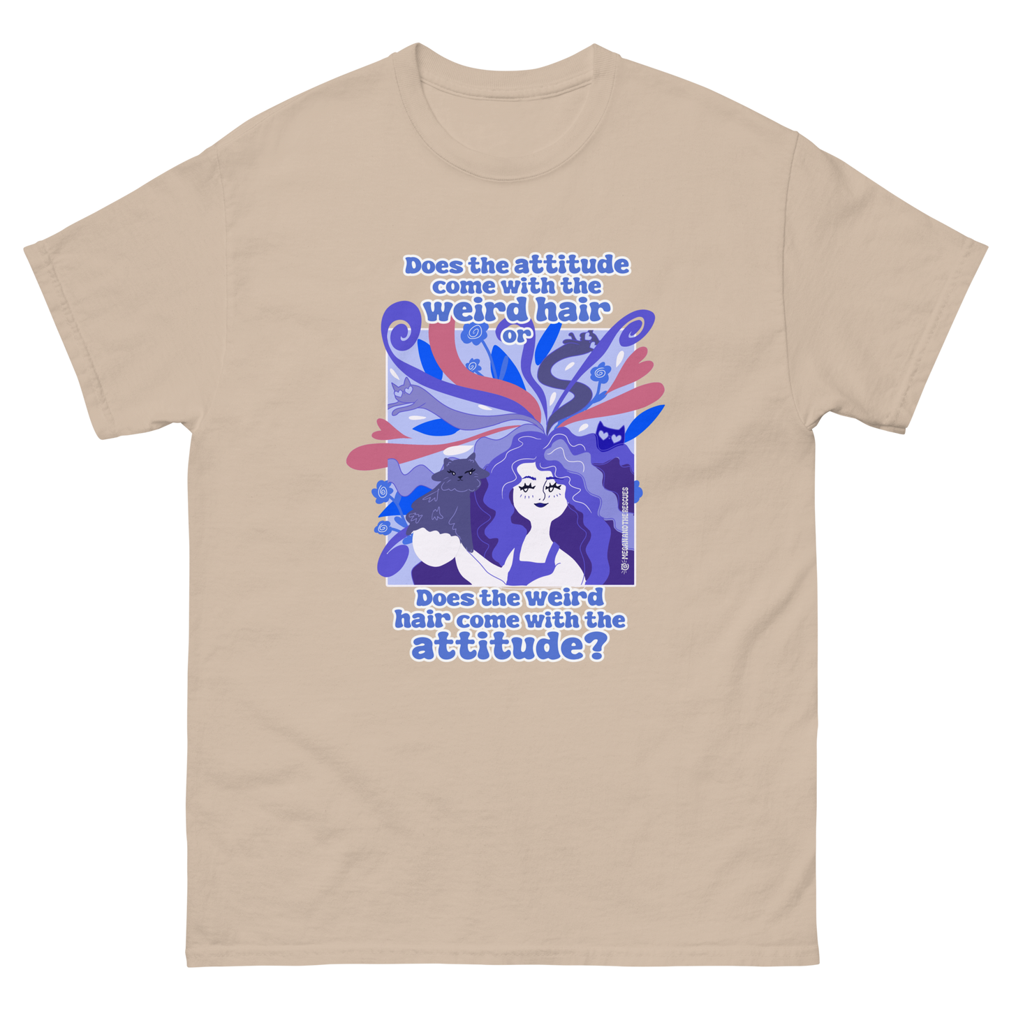 Weird Hair Attitude Dark Blue - Unisex classic tee