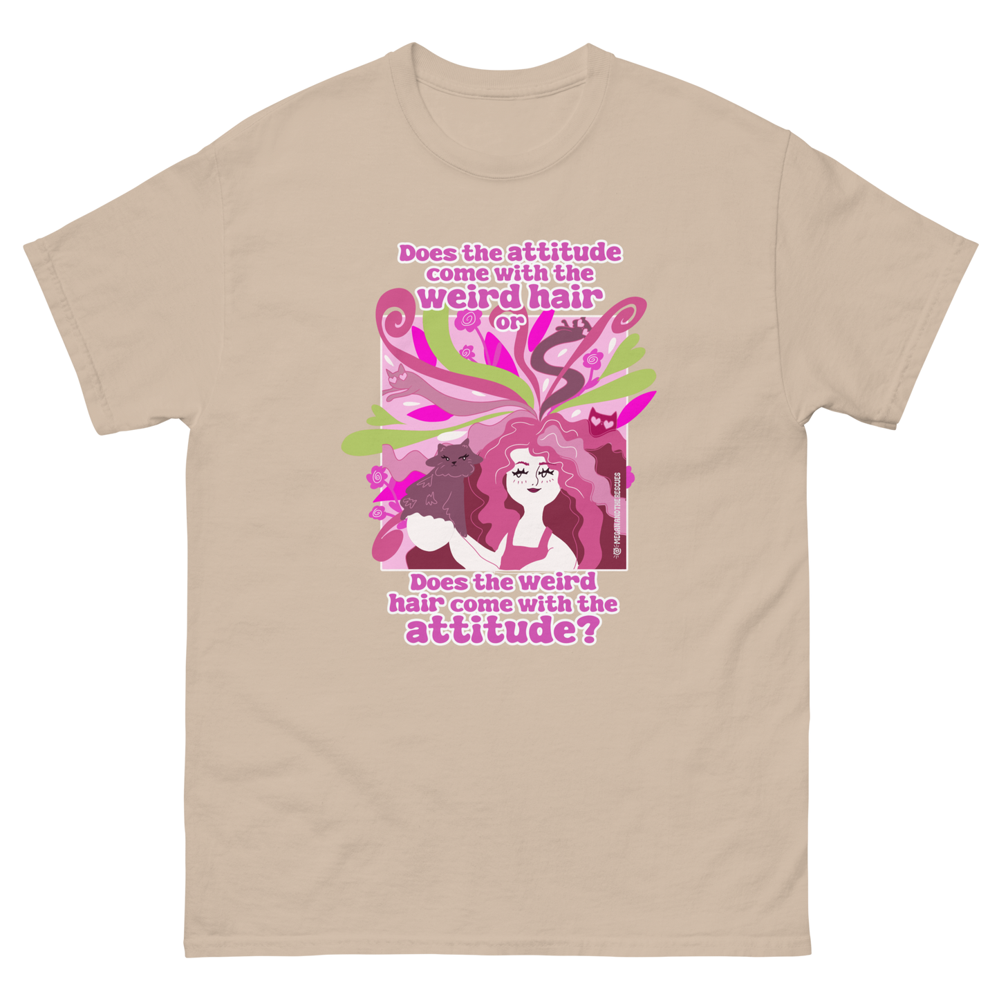 Weird Hair Attitude Pink - Unisex classic tee