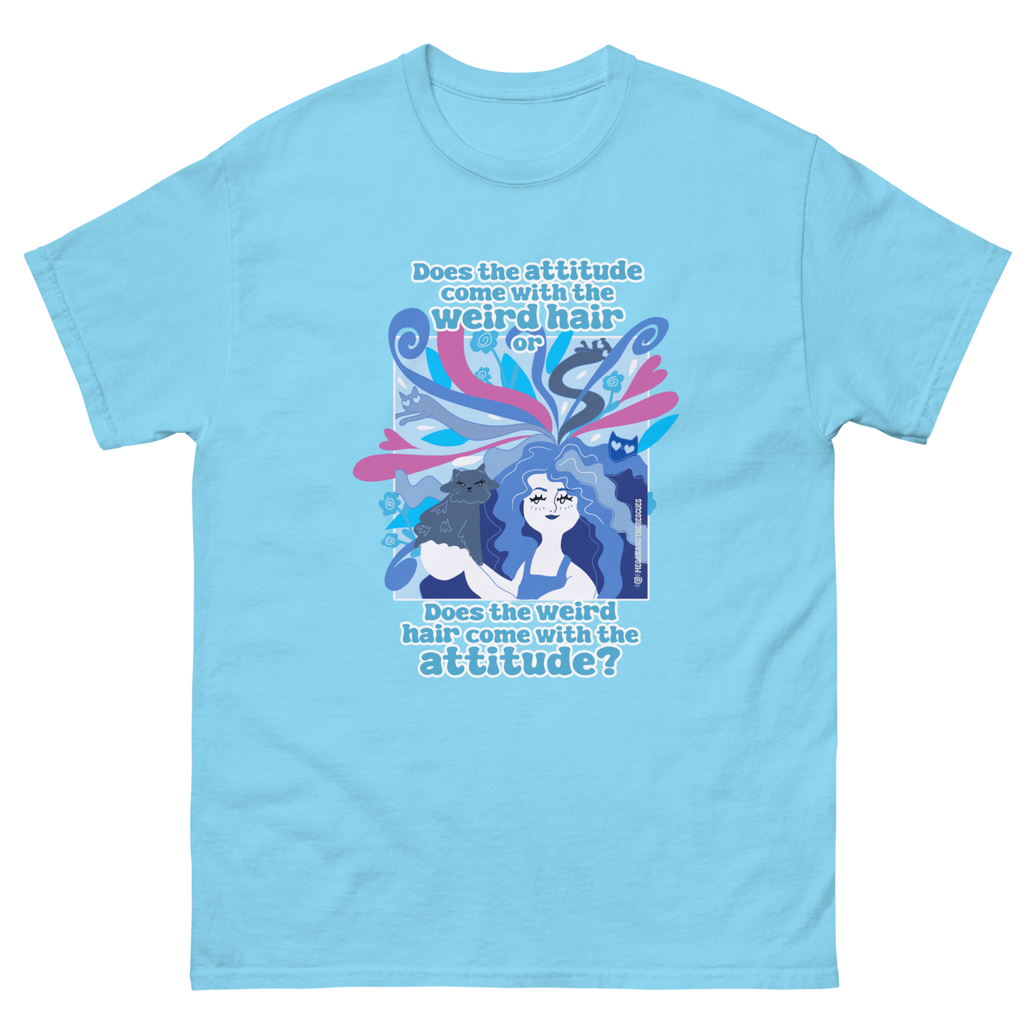 Weird Hair Attitude Blue - Unisex classic tee