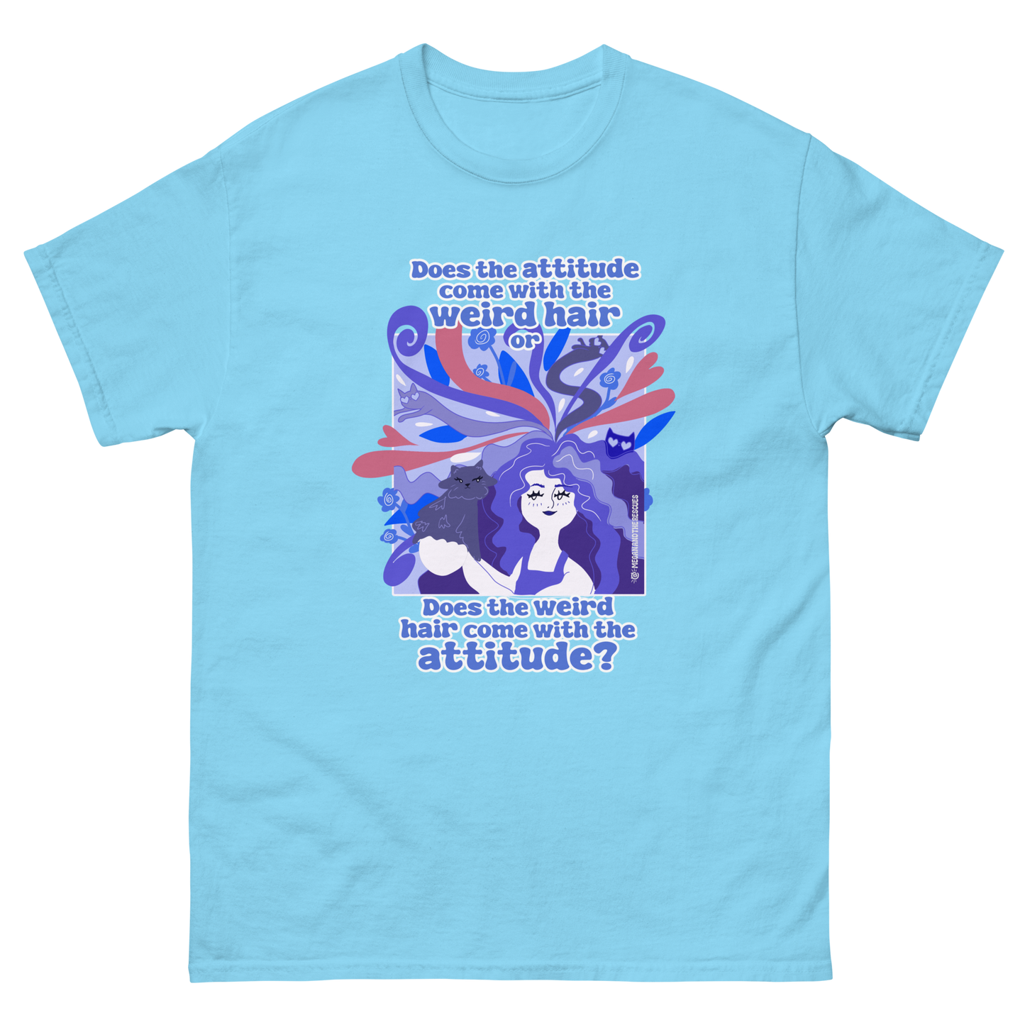 Weird Hair Attitude Dark Blue - Unisex classic tee